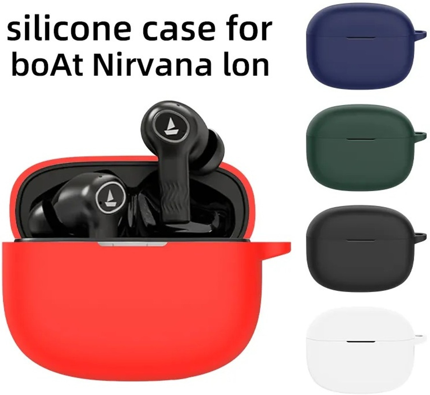 Image of Colorcase Silicone Press and Release Headphone Case For Boat Airdopes Nirvana Ion