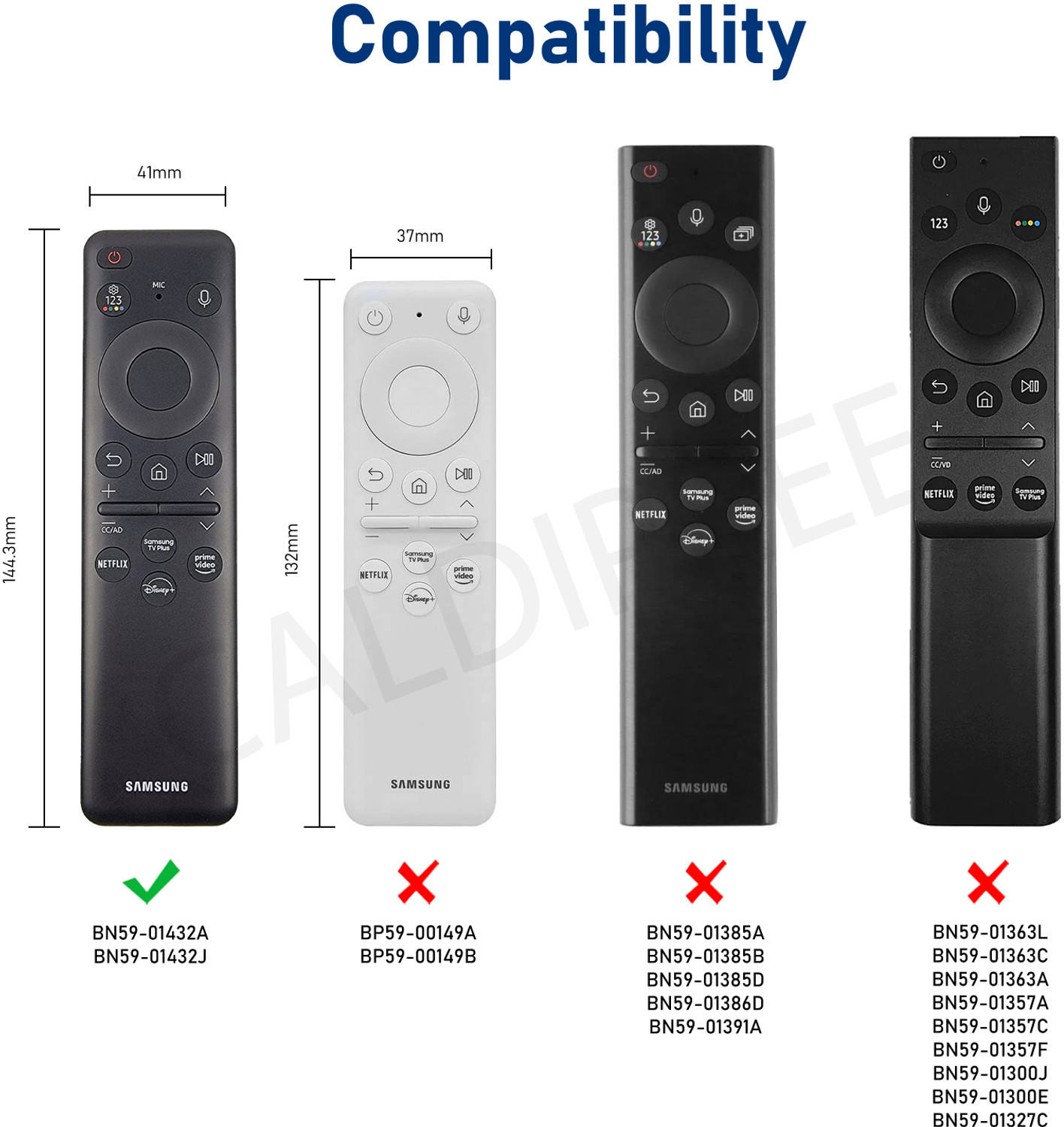 Image of CALDIPREE Front & Back Case for Samsung Smart TV Remote 2023 BN59-01432G BN59-01432A BN59-01432J BN59-01432