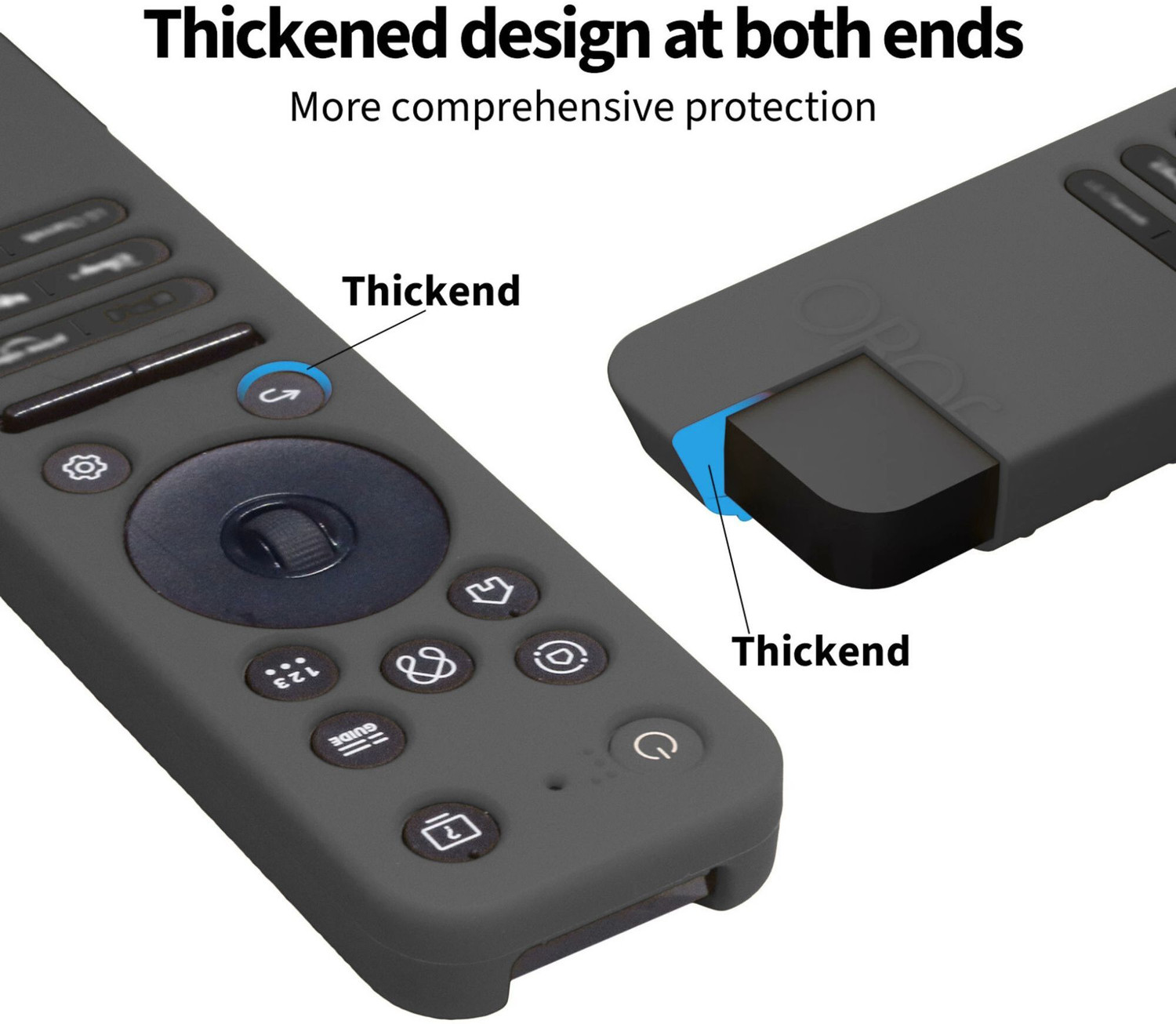 Image of RMB REMOTES Front & Back Case for LG Smart TV MR25GA Remote Control Protective Silicone Case Cover with Loop Holder