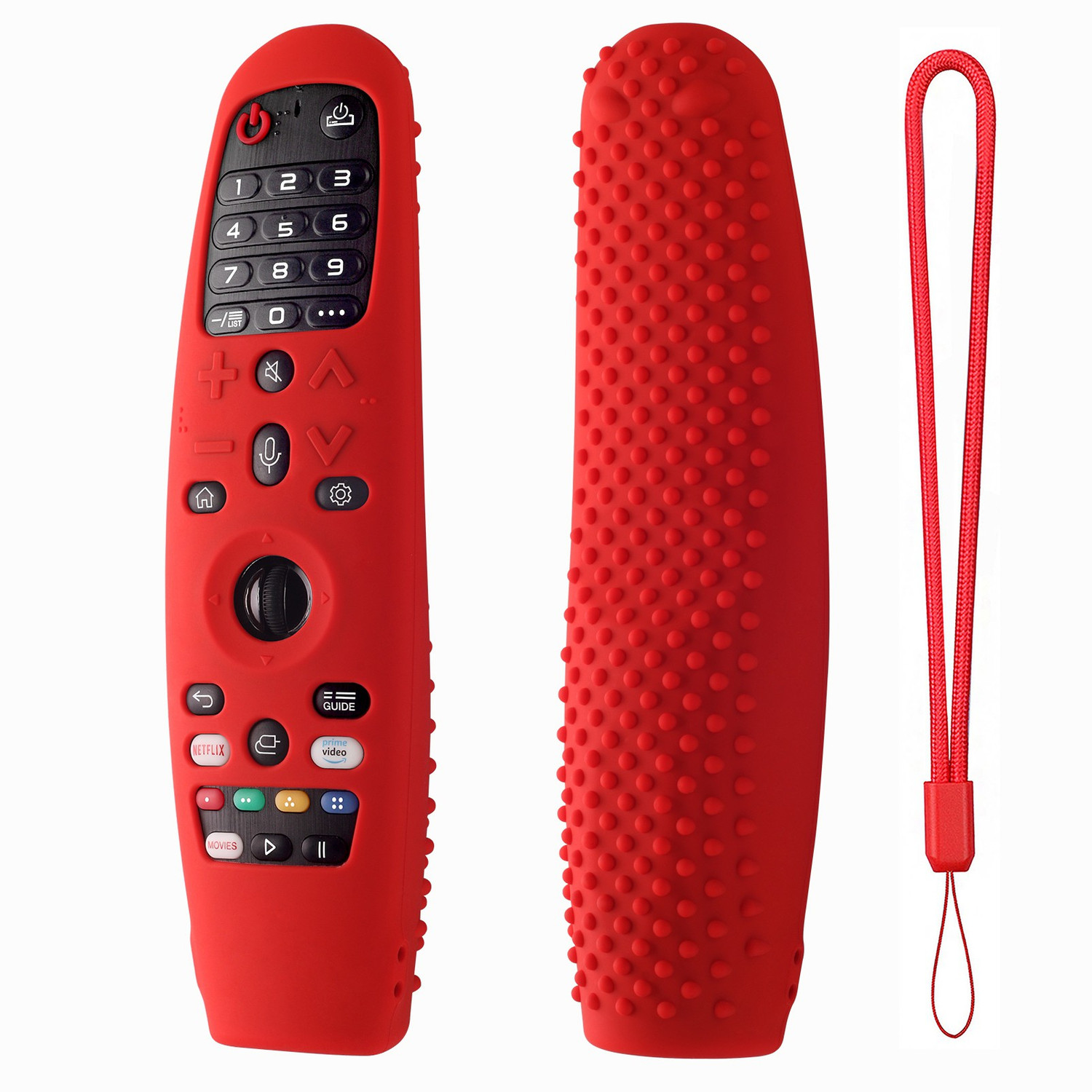 Image of Oboe Front & Back Case for LG AN-MR19BA AN-MR600 Magic Remote Silicone Full Wrap Protective Cover with Lanyard