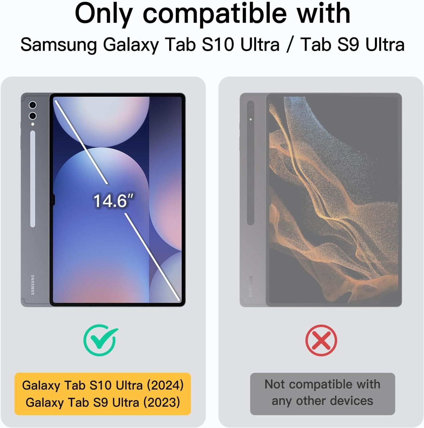 Image of TechTrendz Front & Back Case for Samsung Galaxy Tab S10 Ultra (14.6 Inch) Trifold Stand Auto Wake Cover with Pencil Holder