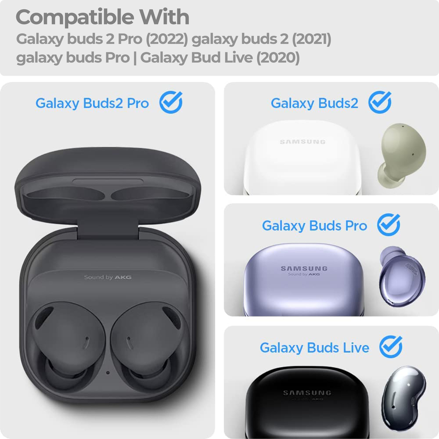 Image of newtechno Front & Back Case for Samsung Galaxy Buds Live