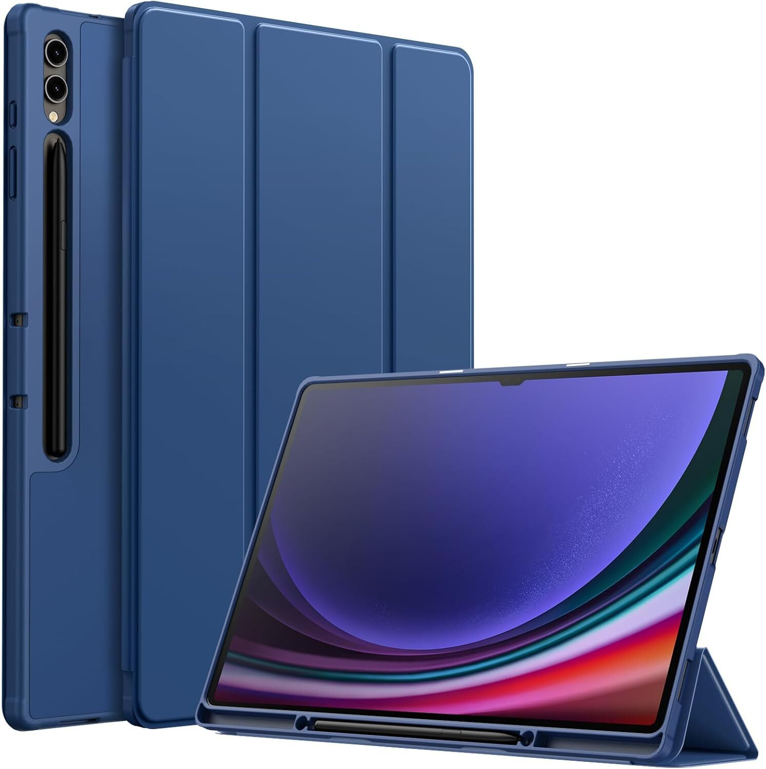 Image of TechTrendz Front & Back Case for Samsung Galaxy Tab S10 Ultra (14.6 Inch) Trifold Stand Auto Wake Cover with Pencil Holder