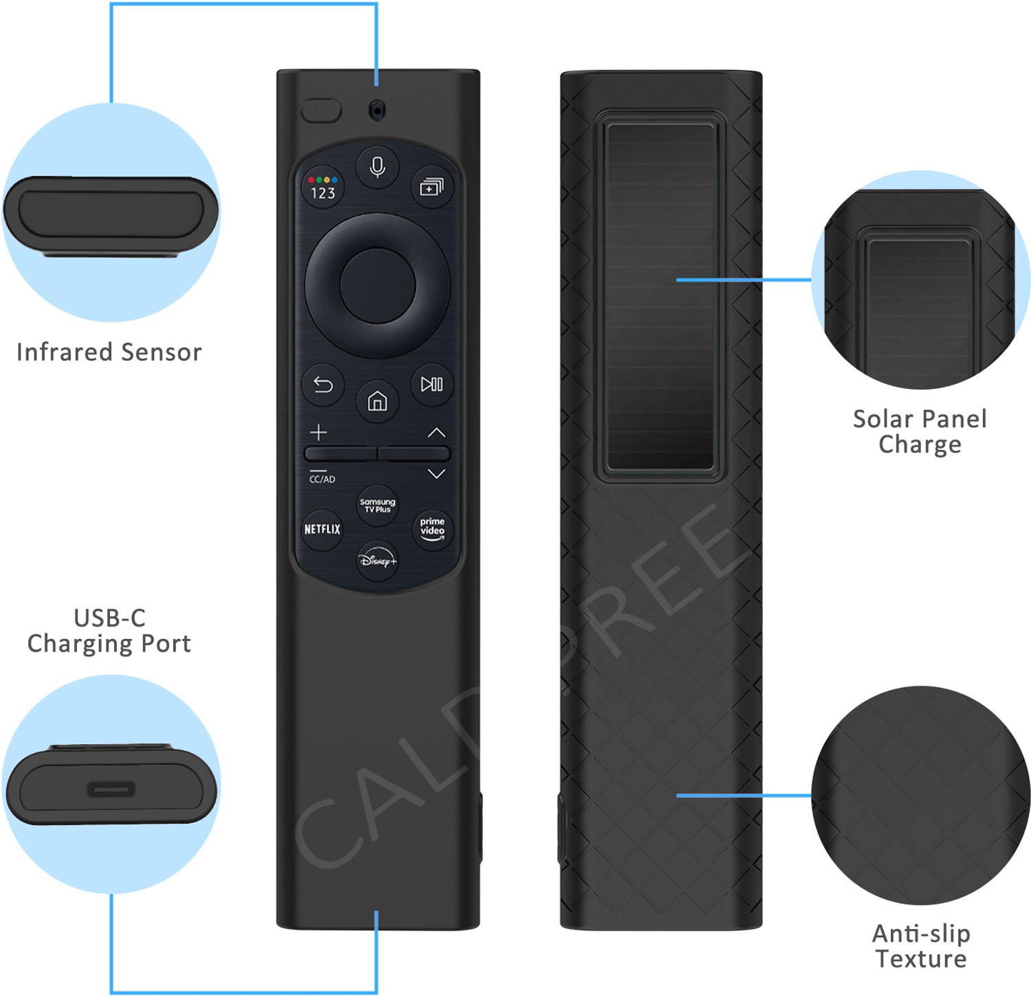 Image of CALDIPREE Front & Back Case for Samsung Smart TV Remote Control BN68-13897A Samsung QLED TV Remote TM2280E