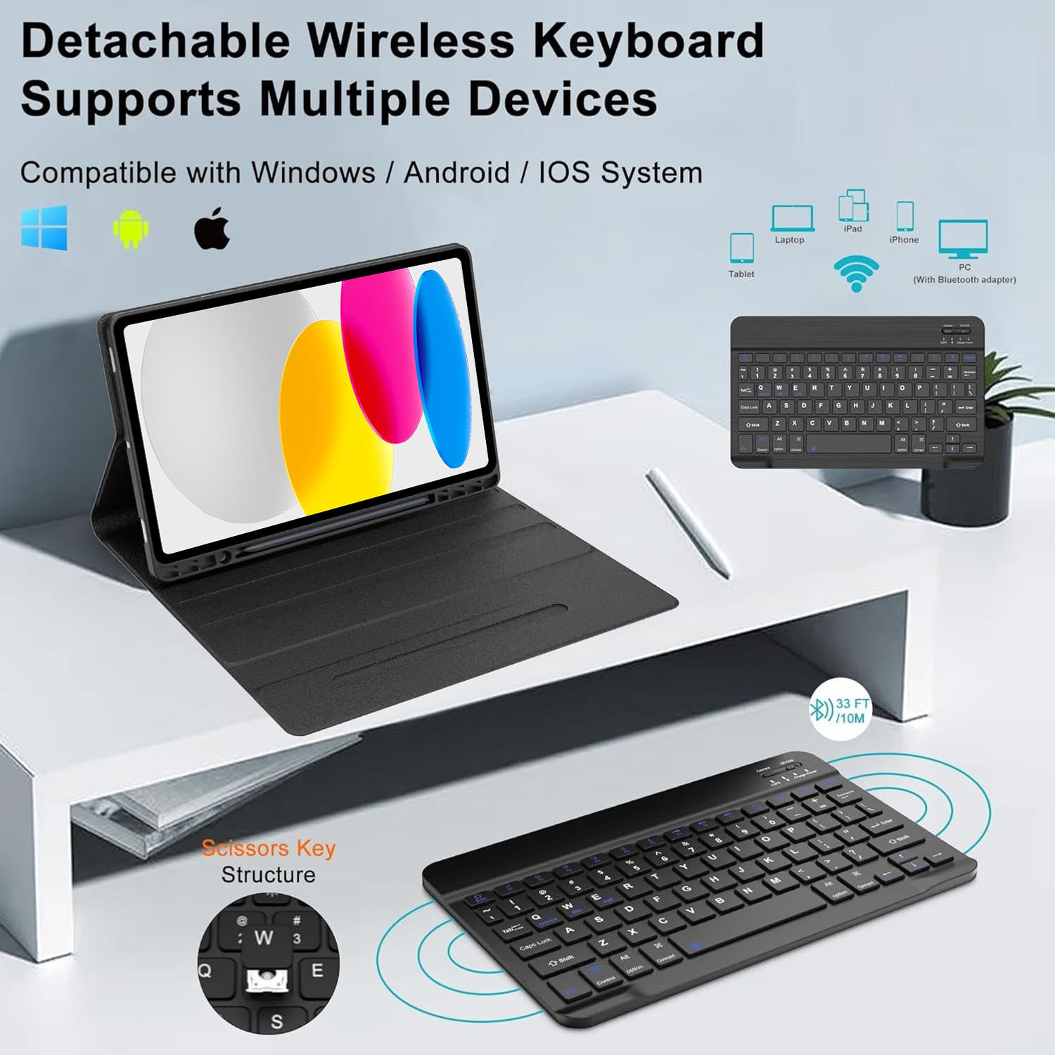 Image of BLACK LOVIES Keyboard Case for iPad 11th Generation, iPad A16