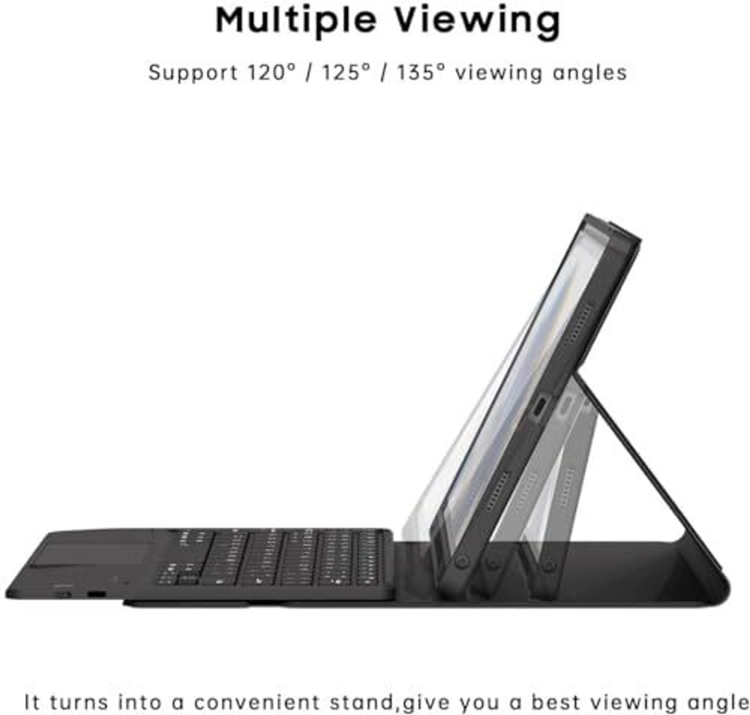 Image of Proelite BacklitTouchPadKeyboardA9PlusBlk Bluetooth Standard Tablet Keyboard Compatible with Desktop, Laptop, Mac