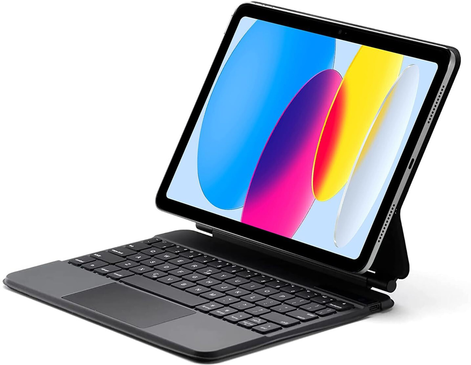 Image of Proelite Apple iPad 10th Gen, TouchPad Floating Cantilever Design with Colourful Backlit Bluetooth Standard Tablet Keyboard Compatible with Desktop, Laptop, Mac FloatingKeyboardiPad10th10.9Grey