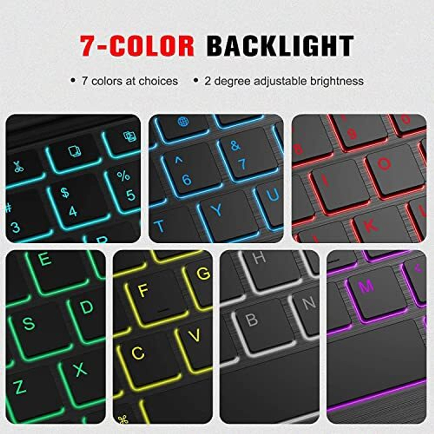Image of Proelite BacklitTouchPadKeyboardA9PlusBlk Bluetooth Standard Tablet Keyboard Compatible with Desktop, Laptop, Mac