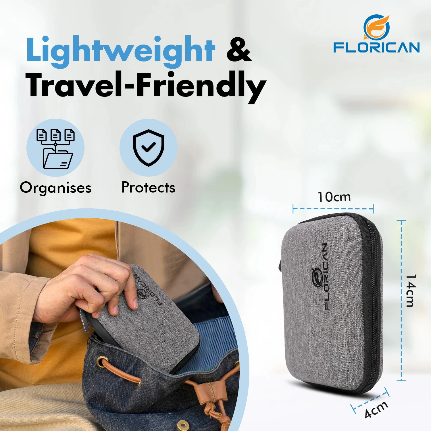 Image of FLORICAN Pouch for All 2.5 inch Hard Disks | Travel Friendly HDD Case