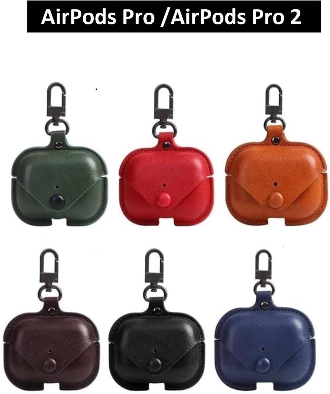 FwellT Leather Press Stud Earbuds Case For Airpods Pro/Airpods Pro 2
