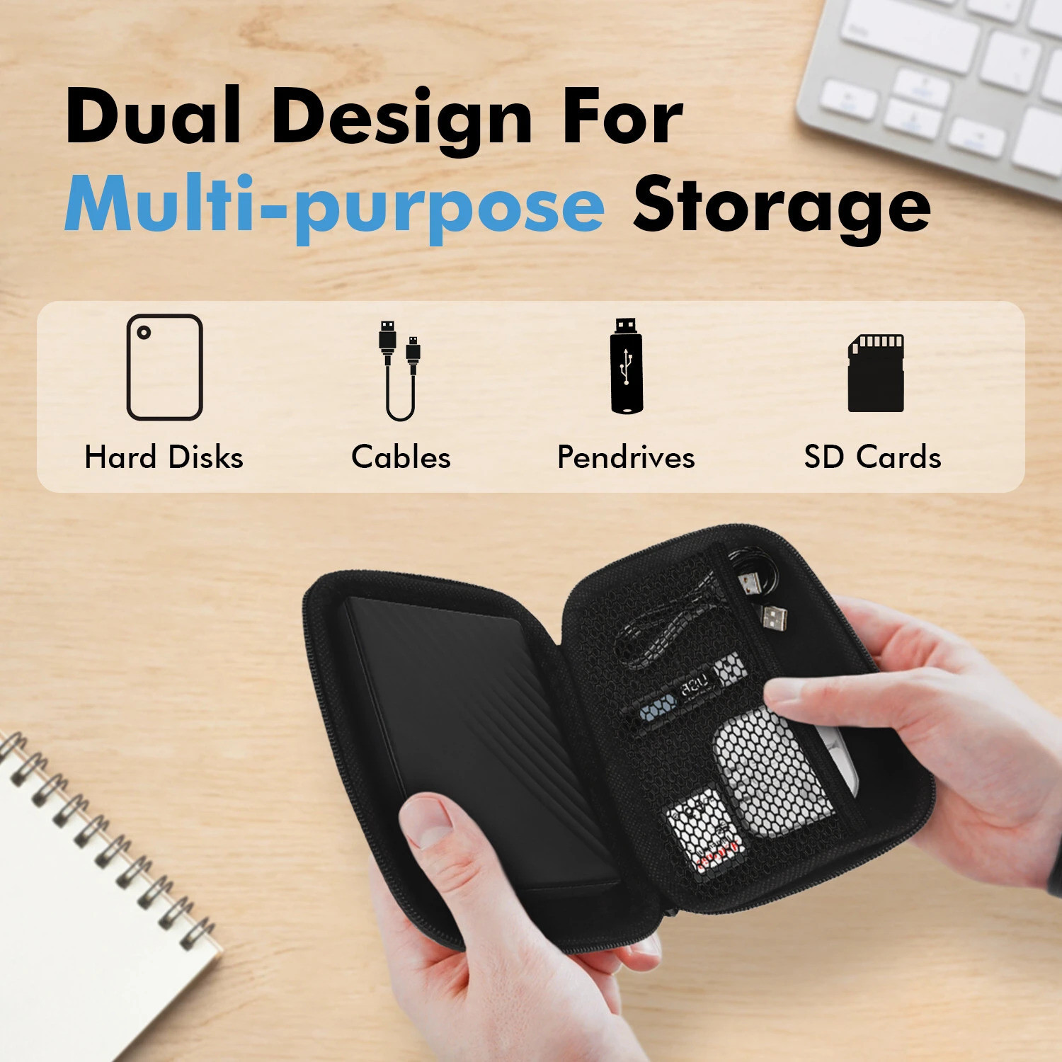 Image of FLORICAN Pouch for All 2.5 inch Hard Disks | Travel Friendly HDD Case