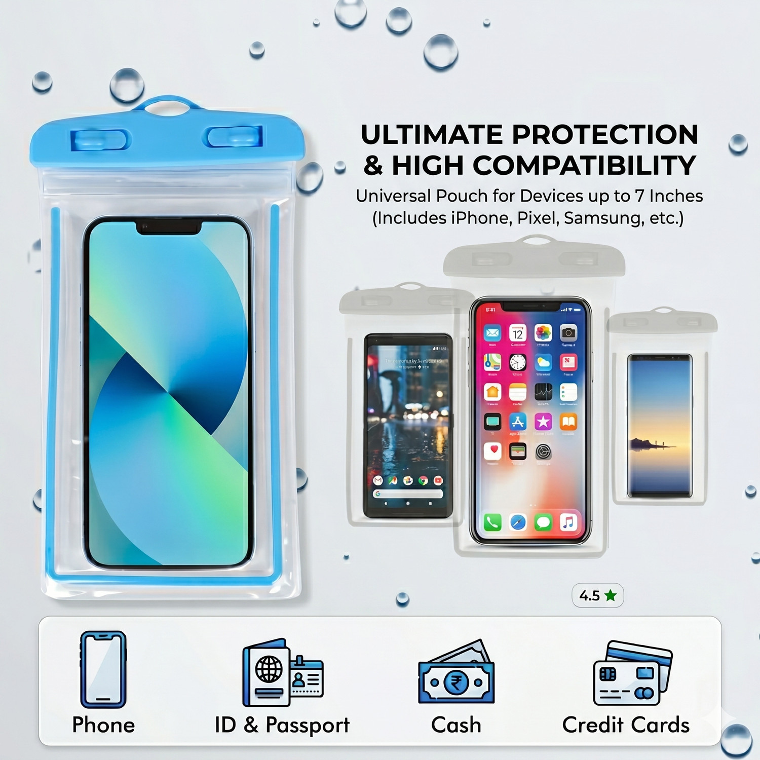 Image of DEAL DAZE Pouch for Mobile Waterproof Cover, Dust Protective Cover Bag, Mobile Rain Pouch