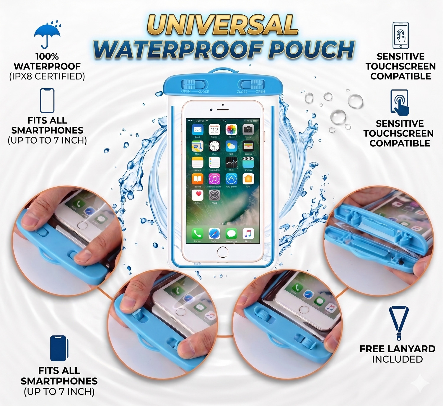 Image of DEAL DAZE Pouch for Mobile Waterproof Cover, Dust Protective Cover Bag, Mobile Rain Pouch