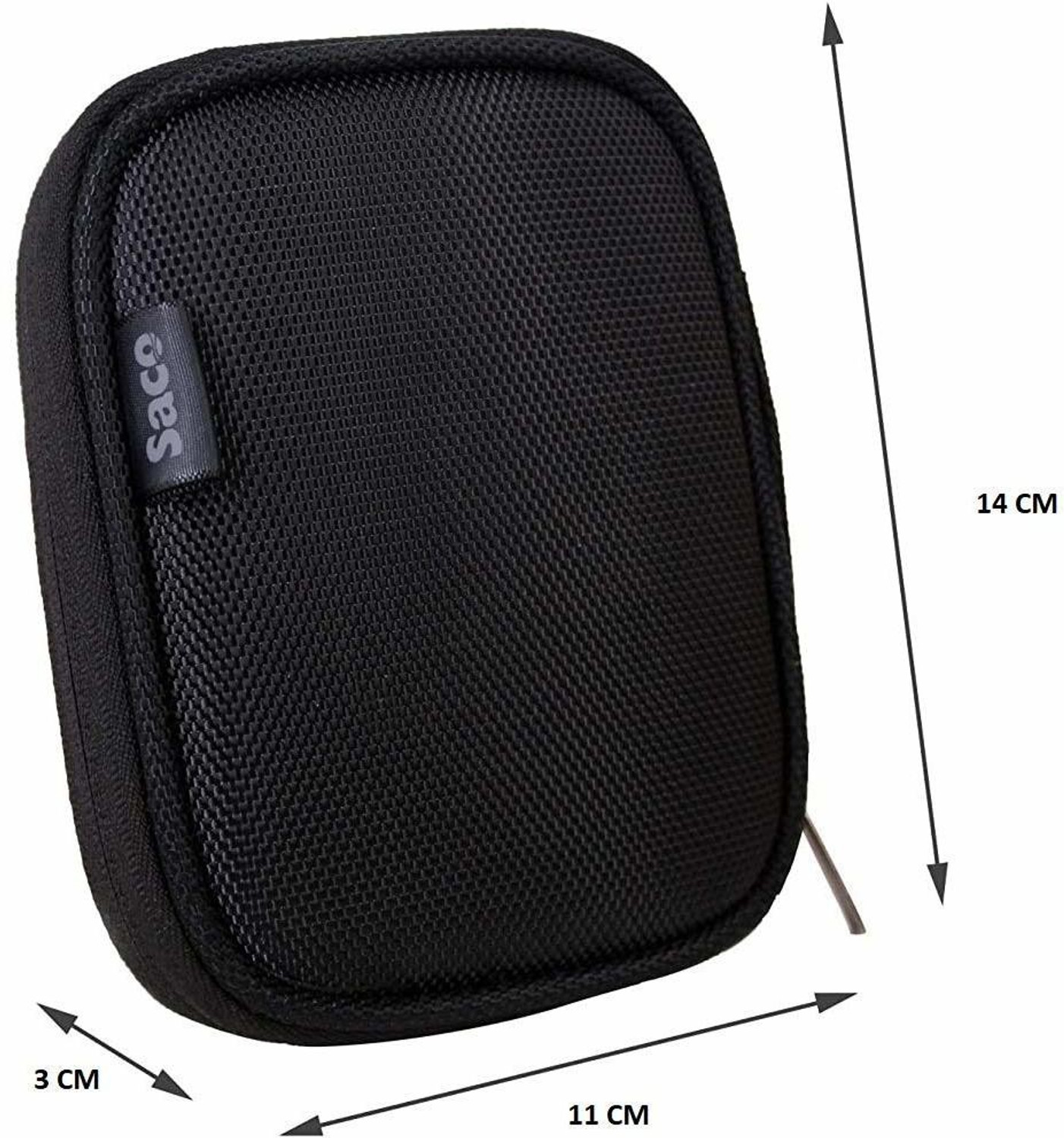 Image of Saco Pouch for Western Digital WD 1TB / 1.5TB Hard Disk Drive Case (Maximum Size 12.5 x 9.2 cm)