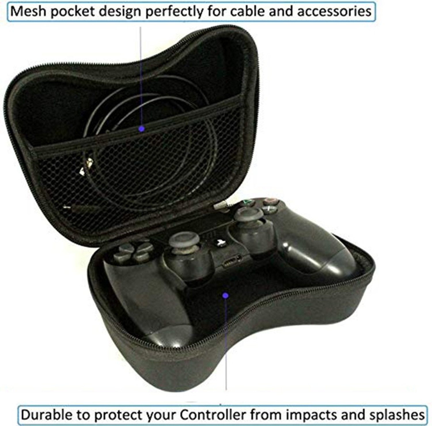 Image of StealODeal Pouch for Xbox One, Xbox, Xbox 360, PS3, PS4, PS5 (Black, Red, Artificial Leather)
