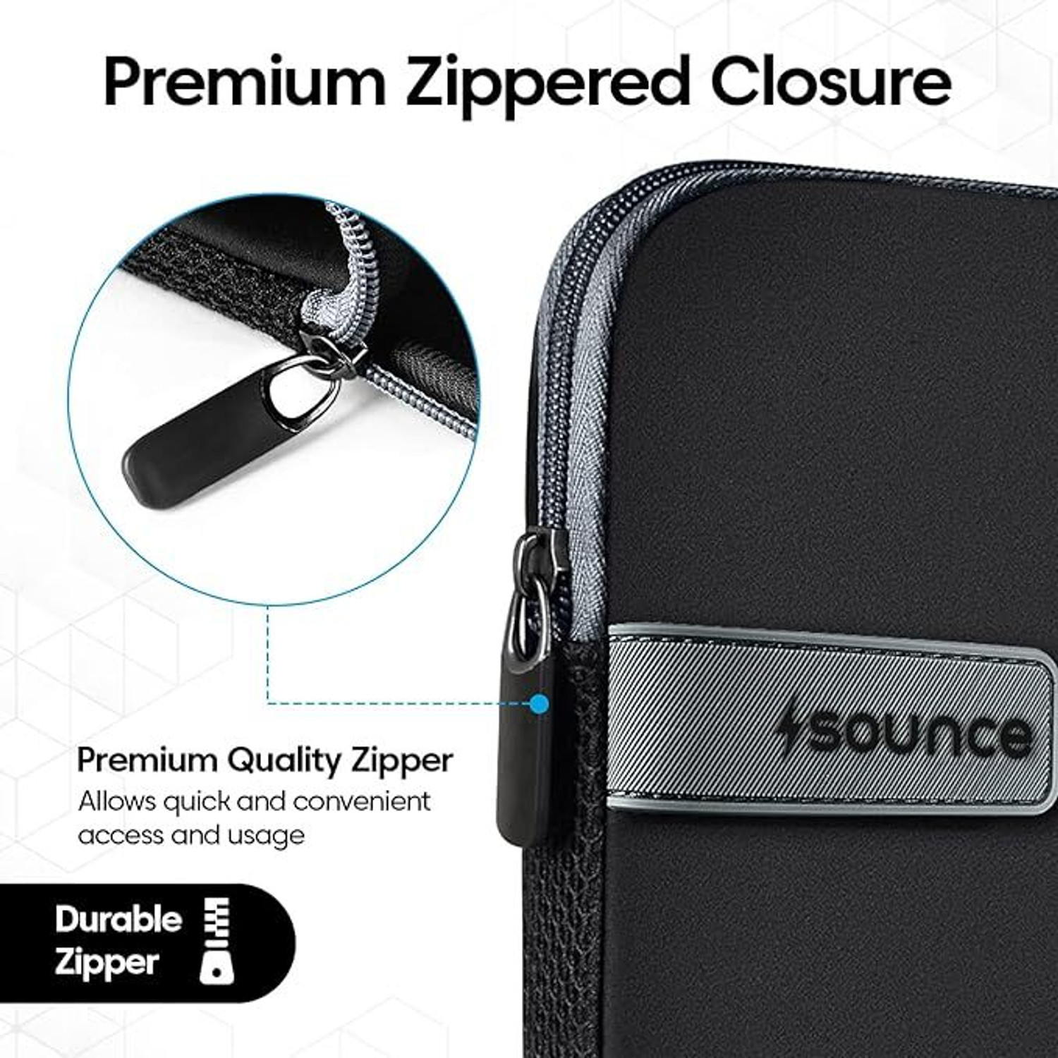 Image of sounce Pouch for Laptop carrying fits Upto 14.1 Wrinkle Free, Water Resistant, for Mac Book, Notebook