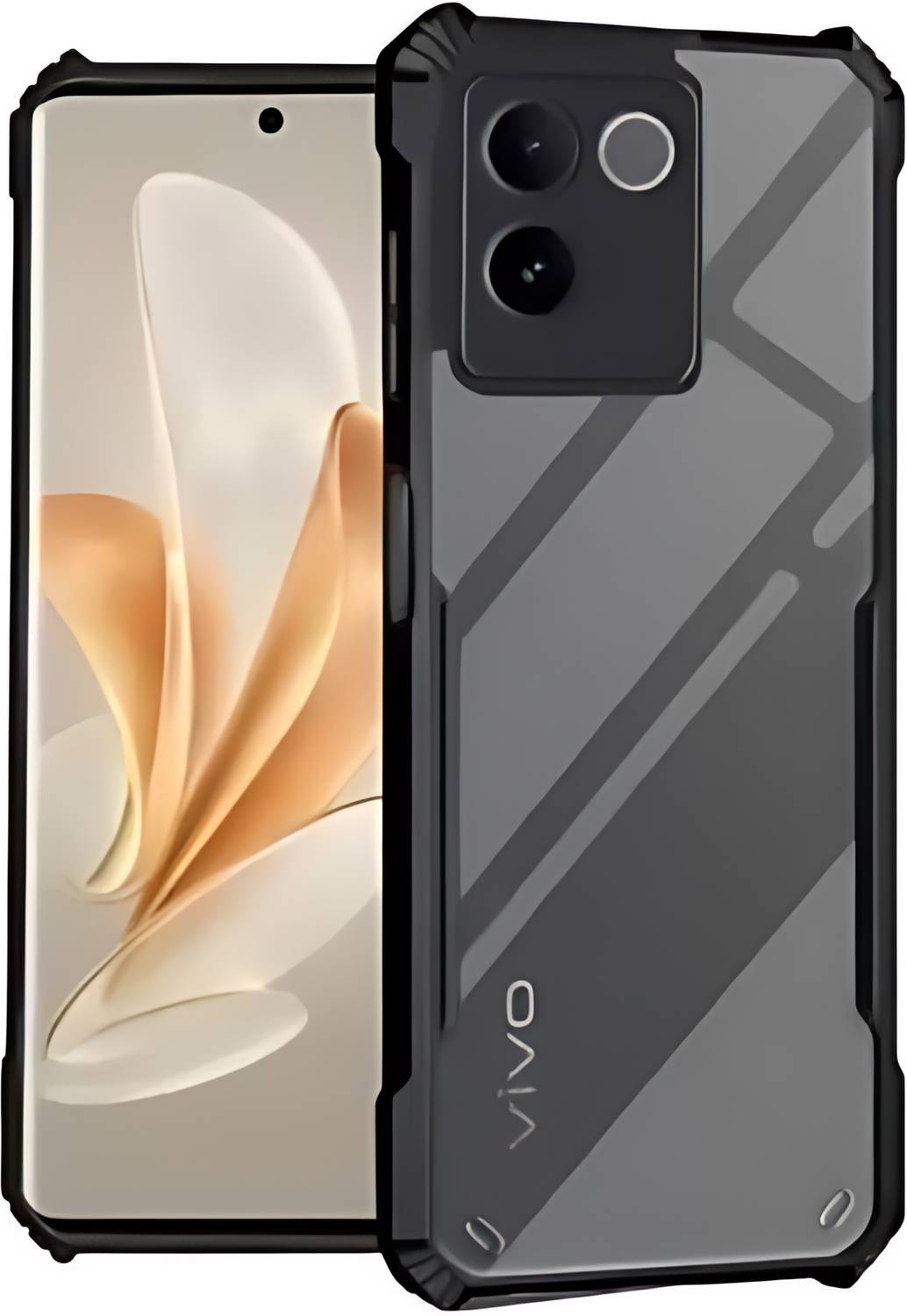 ALONZO Pouch for vivo T2 Pro 5G, Transparent Hybrid Hard PC Back TPU Bumper