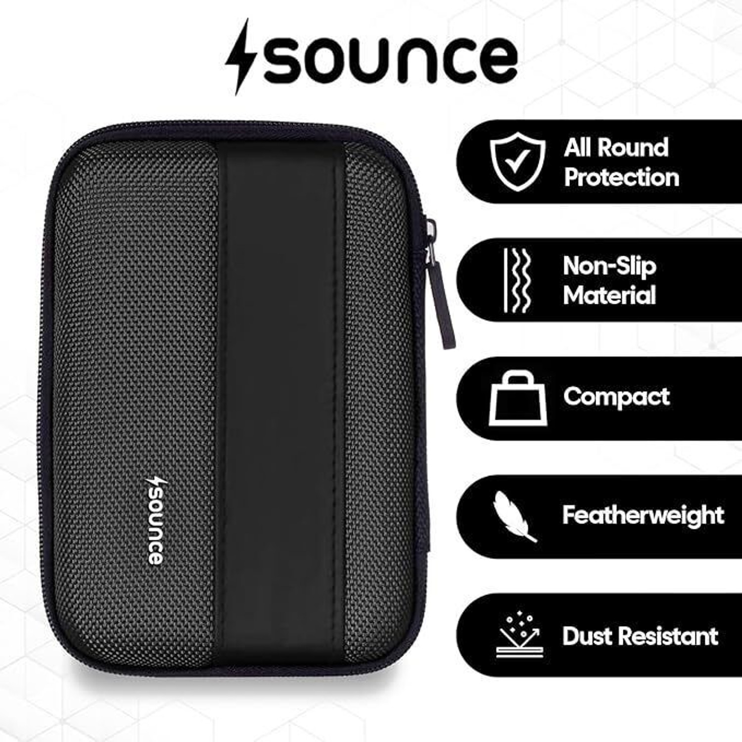 Image of sounce Pouch for Rugged Hard Drive Case for 2.5-inch, Hard Disk Case, Portable Storage Shell for Gadgets