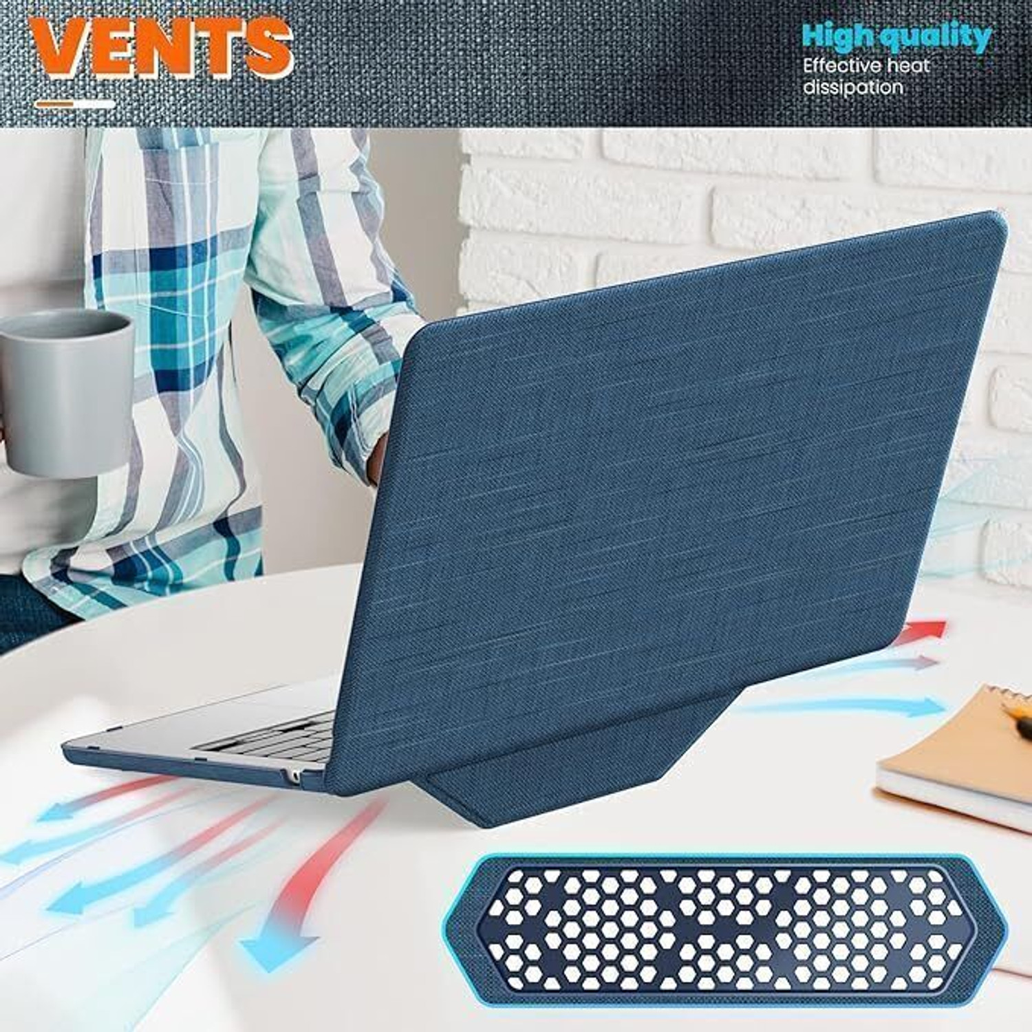 Image of Proelite Protective Case for MacBook Air 13.6 inch 2022 2023 2024 2025 Release M5 /M4 /M3 A3113 M2 A2681 with Touch ID