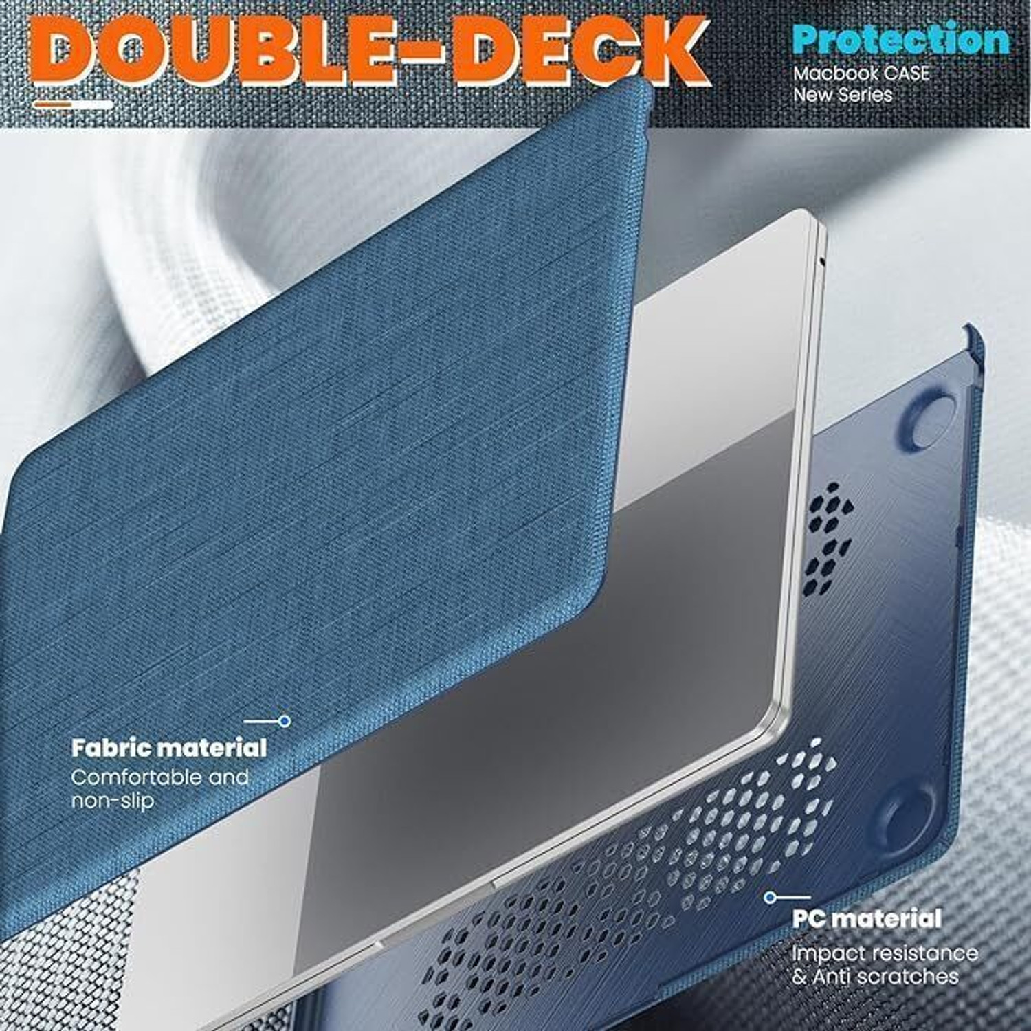 Image of Proelite Protective Case for MacBook Air 13.6 inch 2022 2023 2024 2025 Release M5 /M4 /M3 A3113 M2 A2681 with Touch ID