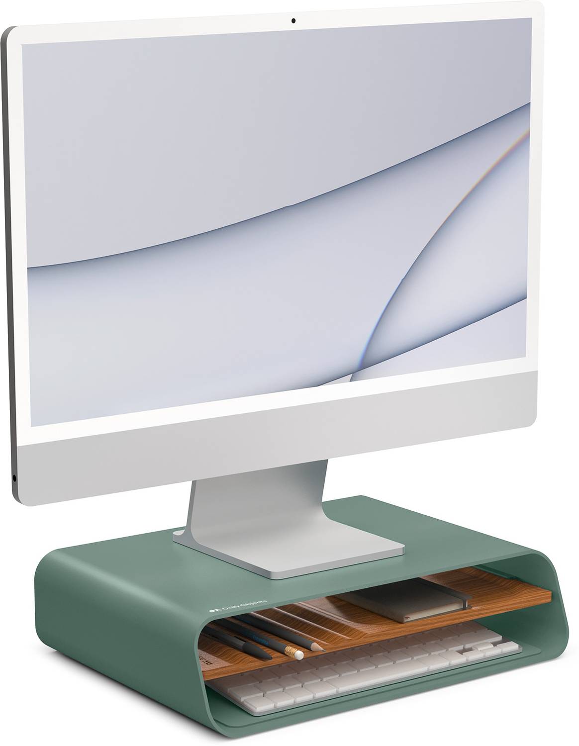 DailyObjects Mesa Monitor Stand - Green Mesa Monitor Stand - (Black) Aluminium Laptop Stand Compatible with Universal Laptops