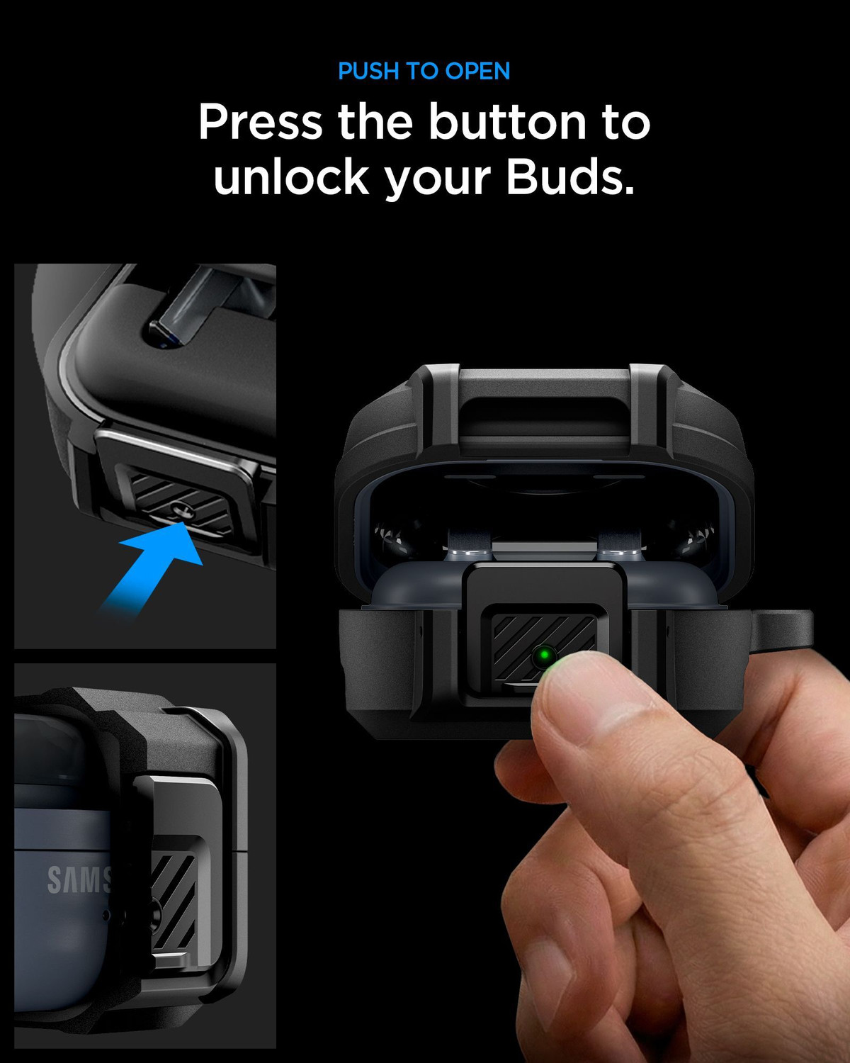 Image of Spigen Plastic Latch Earbuds Case For Galaxy Buds4 Pro /Buds4