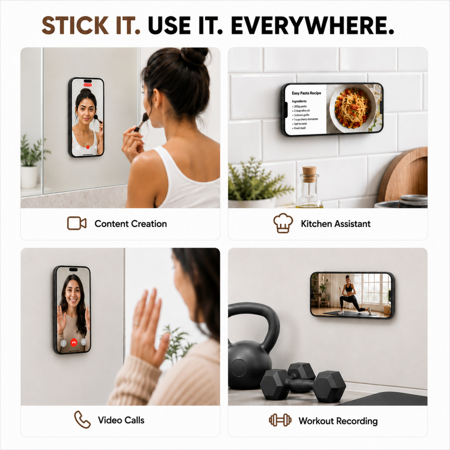 Image of TheRandomClub Protective Case for Suction Silicone Phone Sticker for Hands-Free Phone Accessory Compatible Mirror Shower