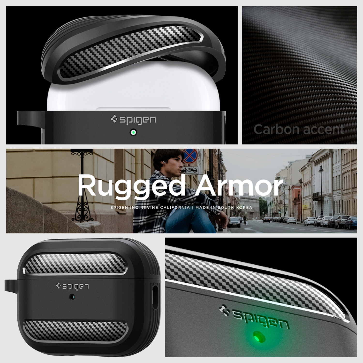 Image of Spigen Plastic Press and Release Earbuds Case For AirPods Pro 2 (Matte Black)