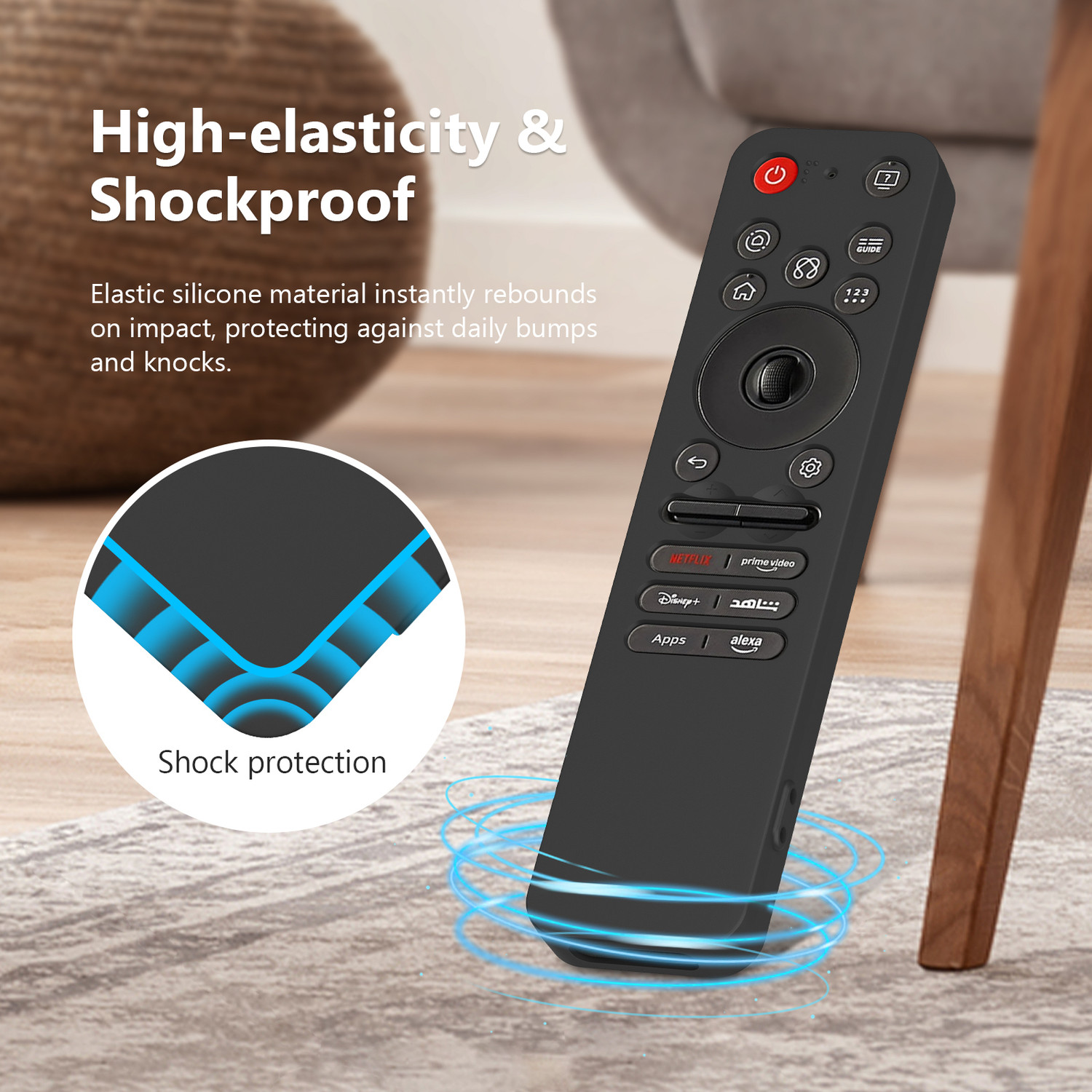 Image of RAYA Protective Case for 2025 LG AI TV QNED 8AA / 8CA Smart TV Remote Case with Lanyard