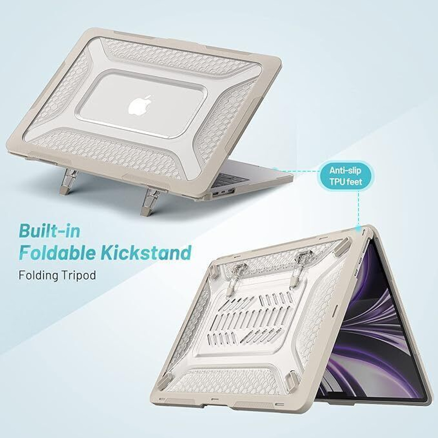 Image of Proelite Protective Case for MacBook Air 13.6 inch 2022 2023 2024 2025 2026 Release M5 /M4 /M3 A3113 M2 A2681 with Touch ID