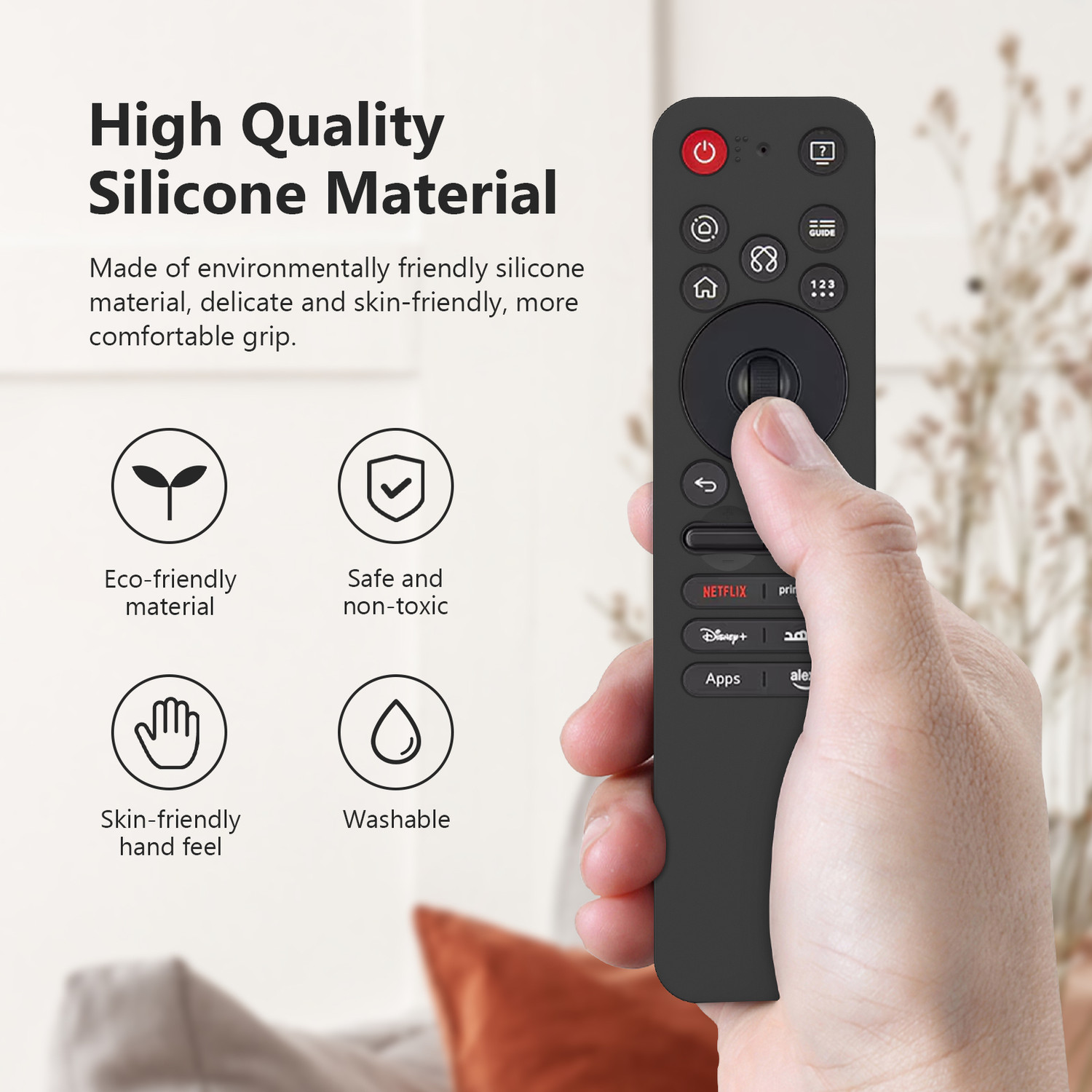 Image of RAYA Protective Case for 2025 LG AI TV QNED 8AA / 8CA Smart TV Remote Case with Lanyard