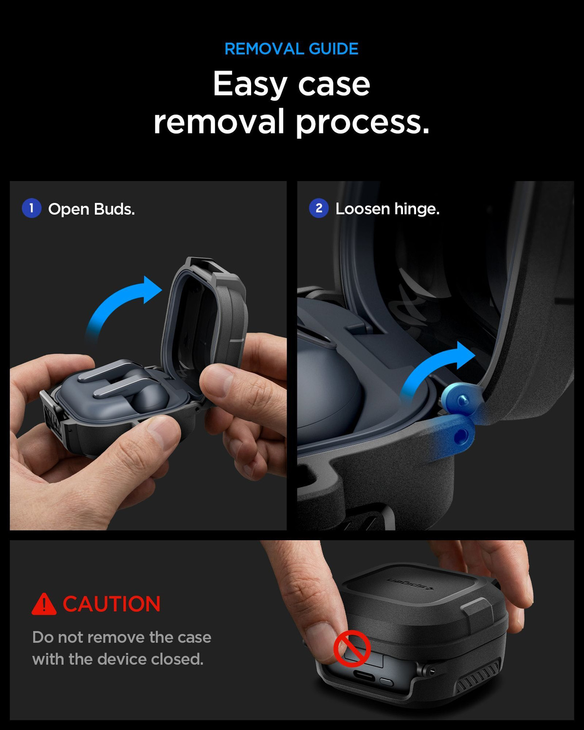 Image of Spigen Plastic Latch Earbuds Case For Galaxy Buds4 Pro /Buds4