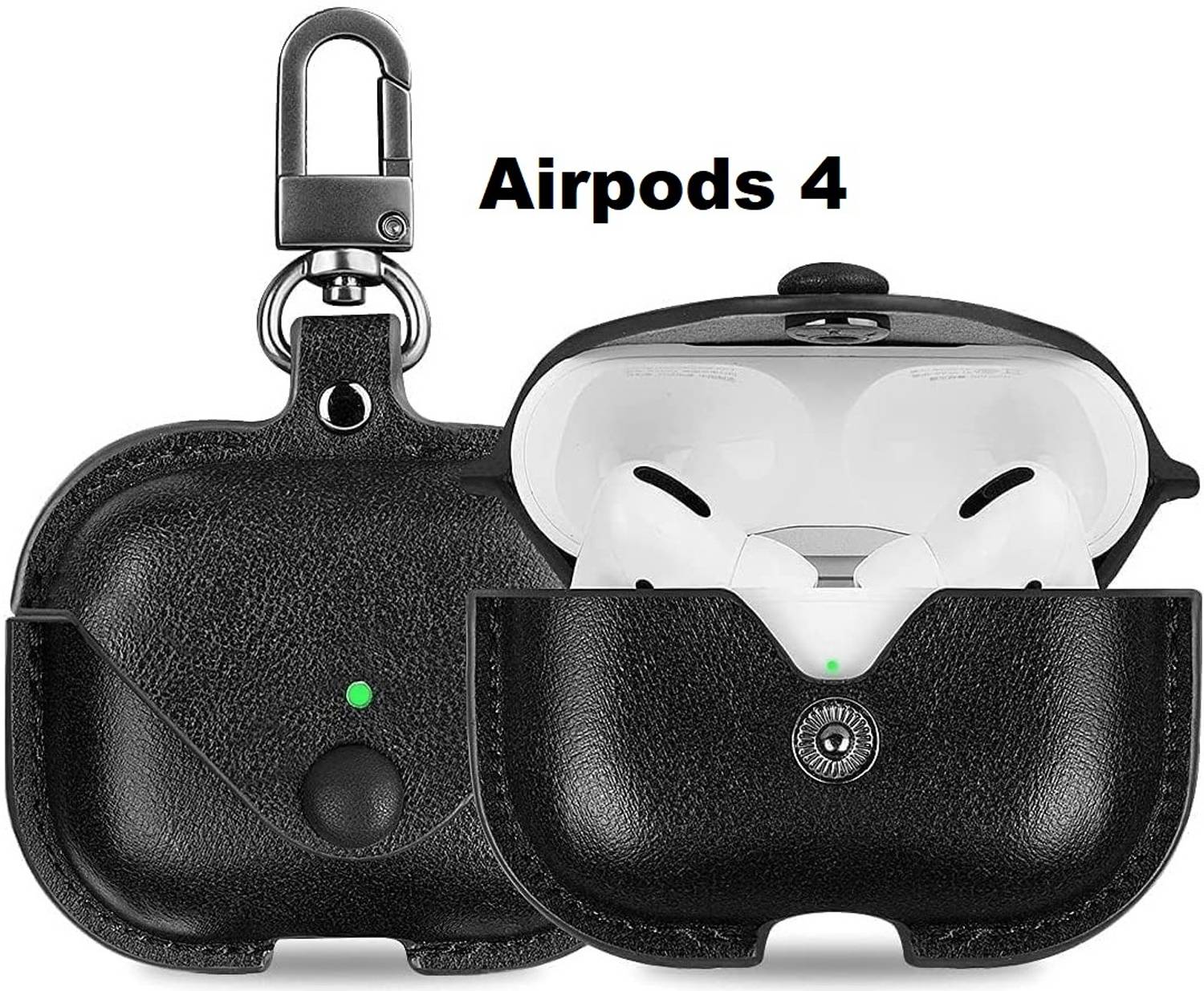 FwellT Leather Press Stud Earbuds Case For AirPods 4 (2024)