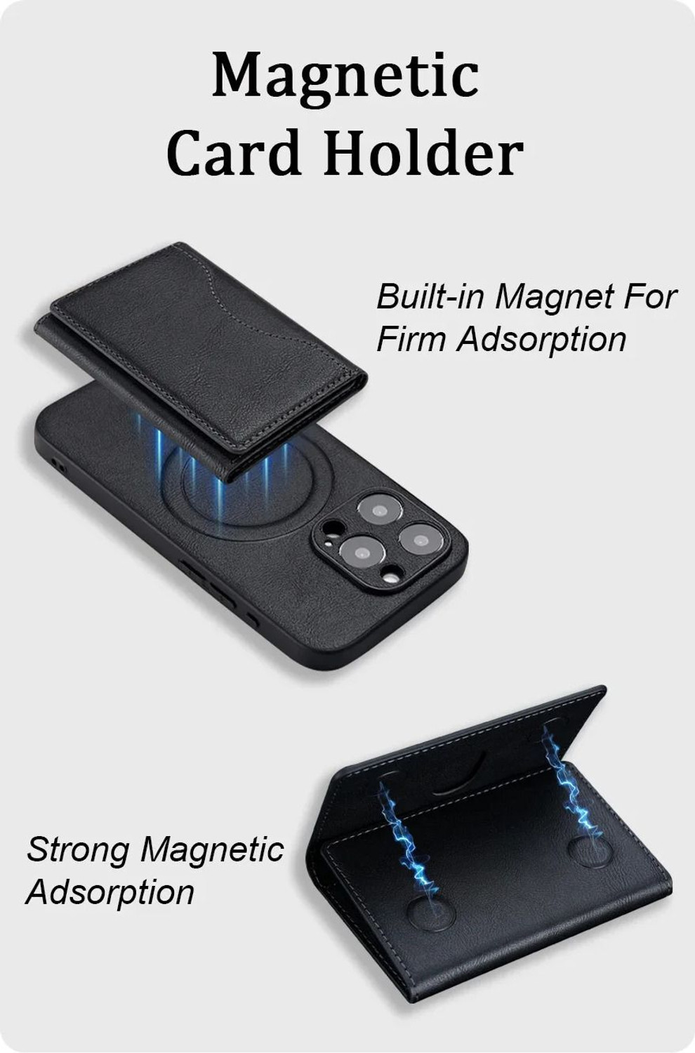 Image of Clickcase Wallet Case Cover for Apple iPhone 17 /16 /15 /14 /13 /12 Series,Magnetic Closure, Card Holder.Magsafe