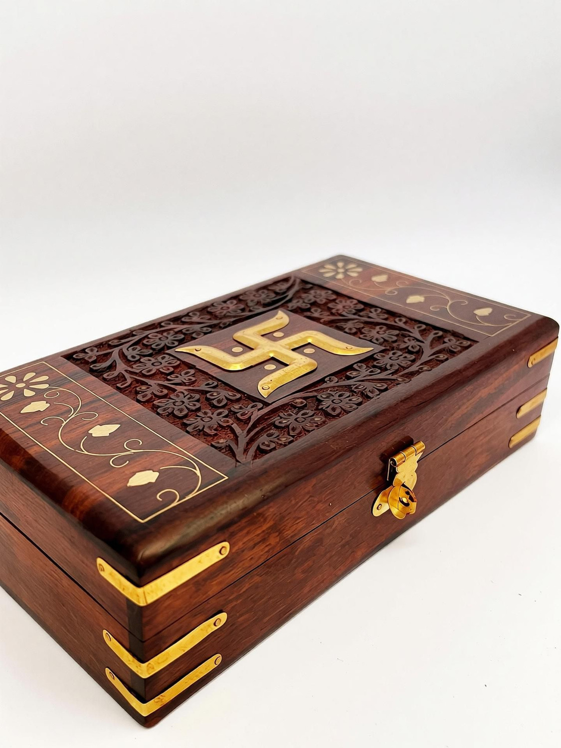 Image of FORESTIS GALLINARIA Wooden OM for Good Luck| Vanity Box| Jewellery Box For Gold, Cash, Money Cash Box