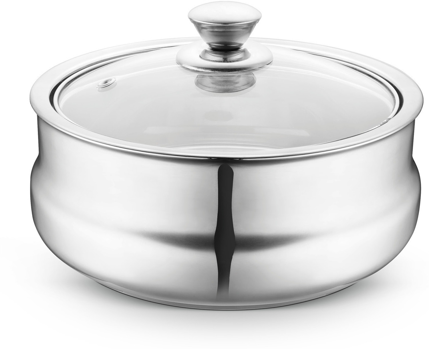 Image of Classic Essentials Stainless Steel Royal Double Wall Insulated Serving Casserole with Glass Lid, Thermoware Casserole