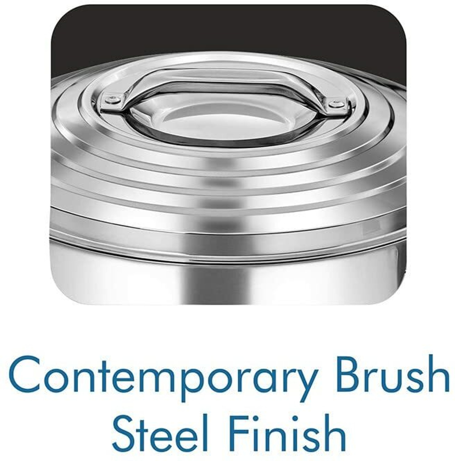 Image of MILTON Thermosteel Galaxia Casserole, 2000 ml, Steelplain Thermoware Casserole