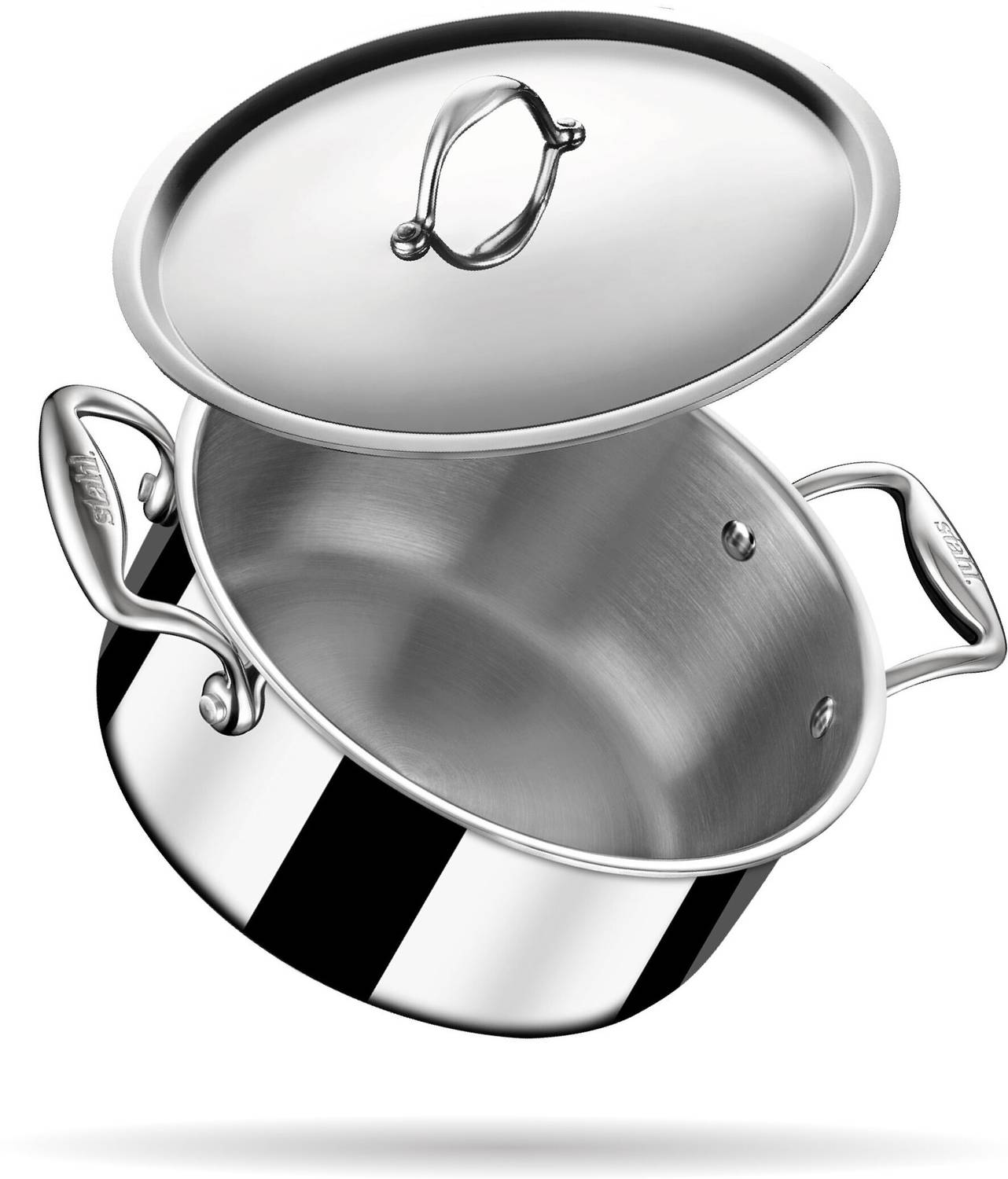 Stahl Artisan Triply Stainless Steel 18cm Cook and Serve Casserole — Fry Pans & Cookware Sets