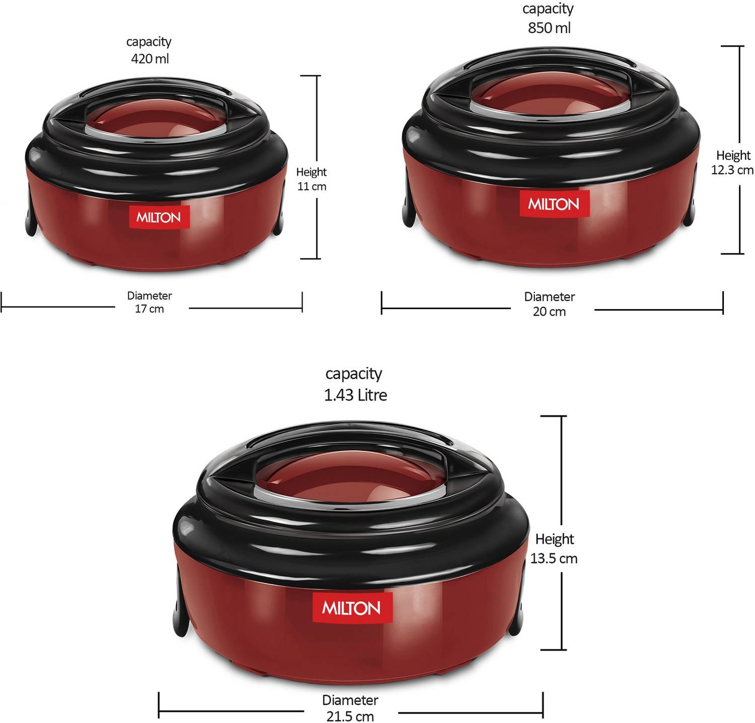MILTON Ernesto Jr. 3-Pack Thermoware Casserole Set Pack of 3 - Image 4