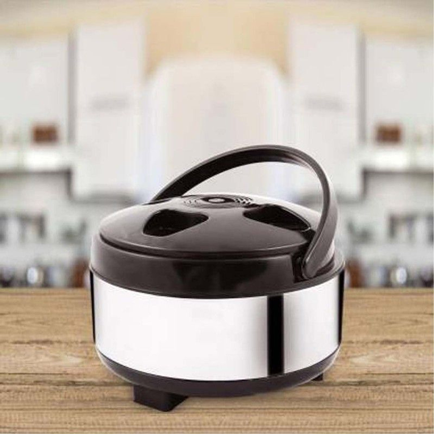 Image of kariox High Quality Best Stainless Steel with Plastic Cover & Bottom Casserole 2000 ml Cook and Serve Casserole