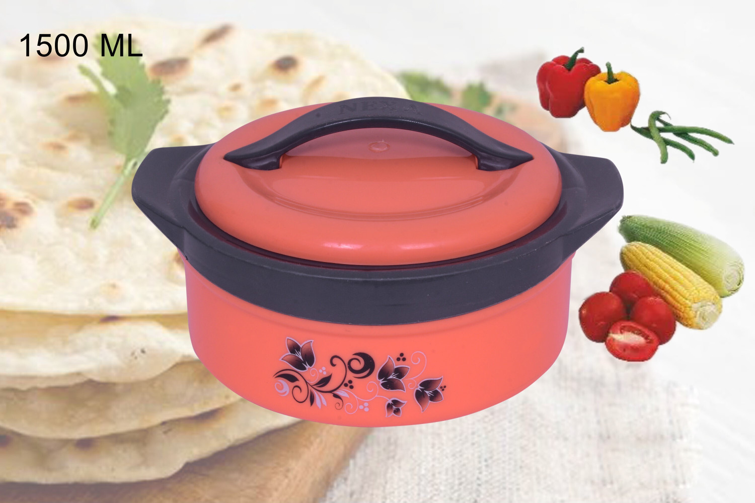 Image of Raghunandan Printed Casserole with Lid for Roti /Chapati || Hot Pot for Hot Meal /Curry Thermoware Casserole