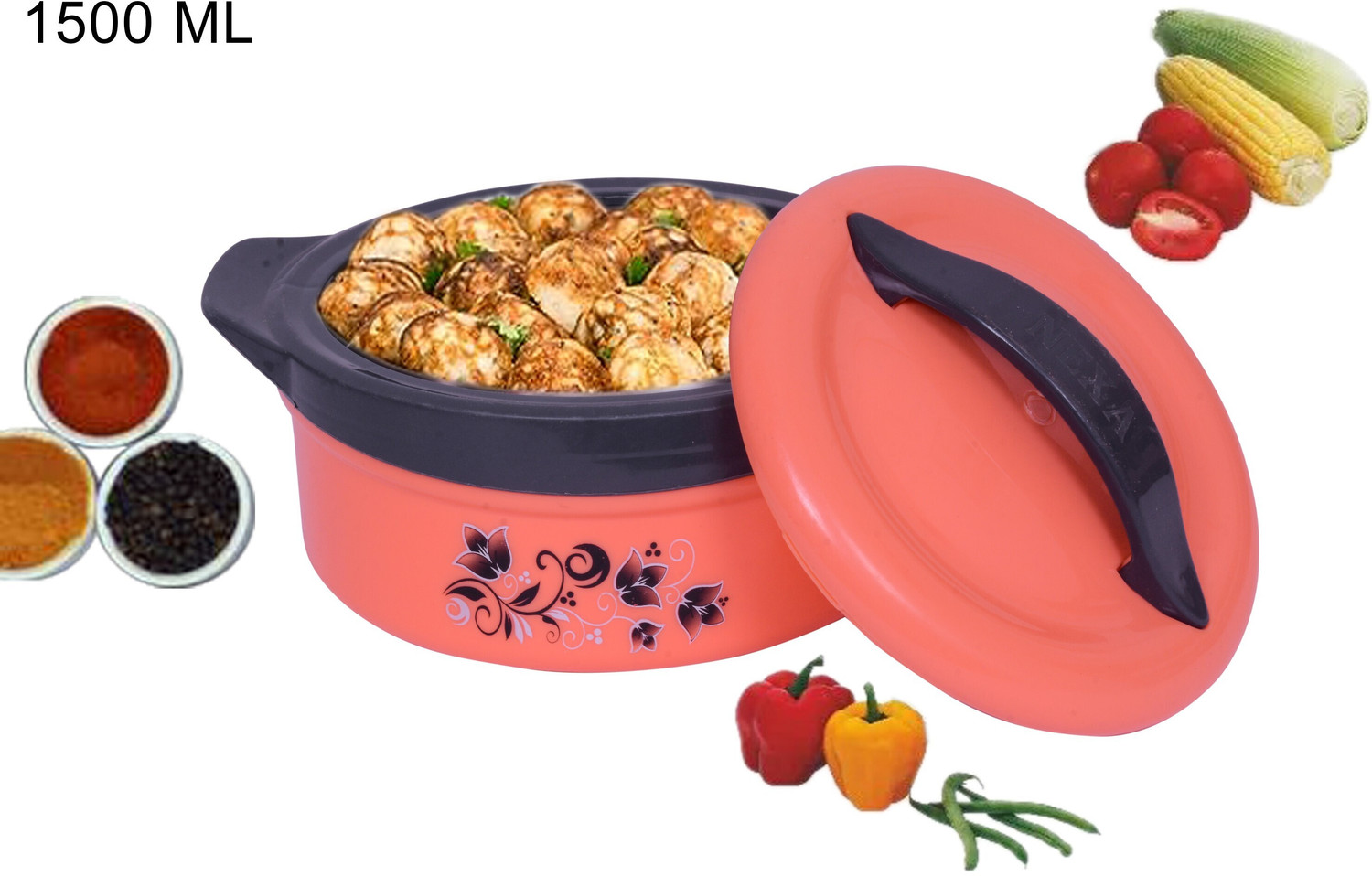 Image of Raghunandan Printed Casserole with Lid for Roti /Chapati || Hot Pot for Hot Meal /Curry Thermoware Casserole