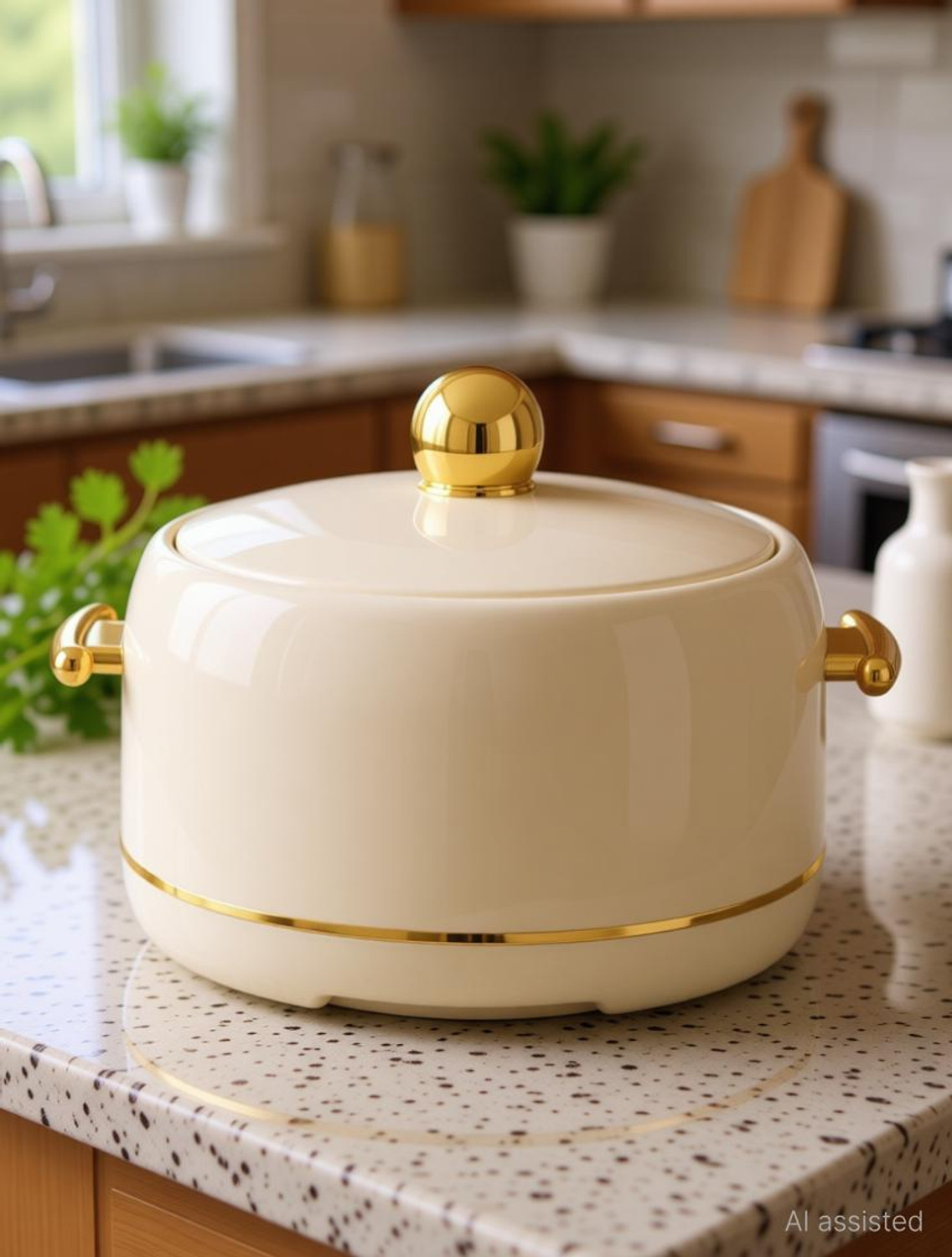 Image of MODWARE Atlantis 2000ml Inner Steel Hot Casserole Hotpot Box For Roti, Ivory Serve Casserole