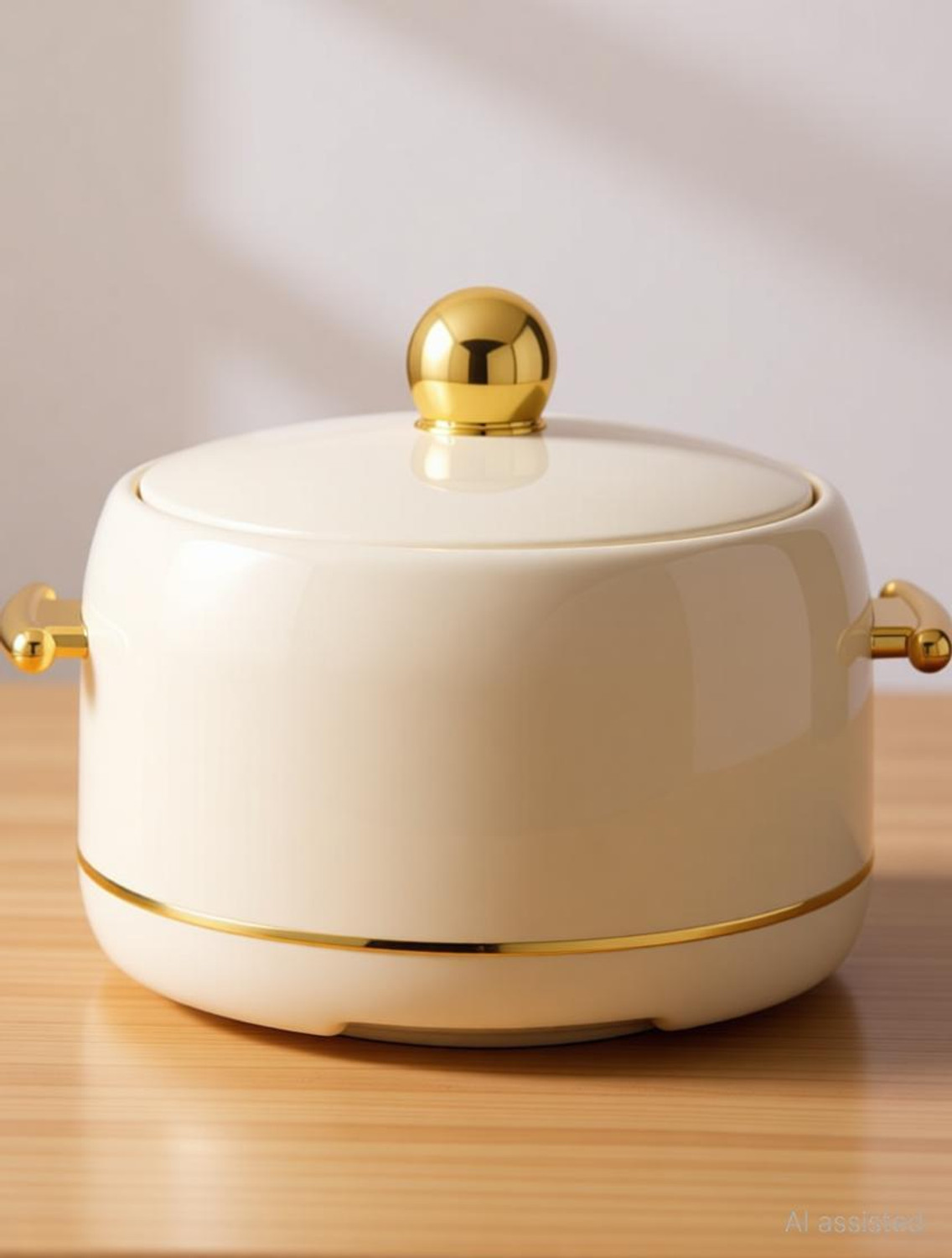 Image of MODWARE Atlantis 2000ml Inner Steel Hot Casserole Hotpot Box For Roti, Ivory Serve Casserole