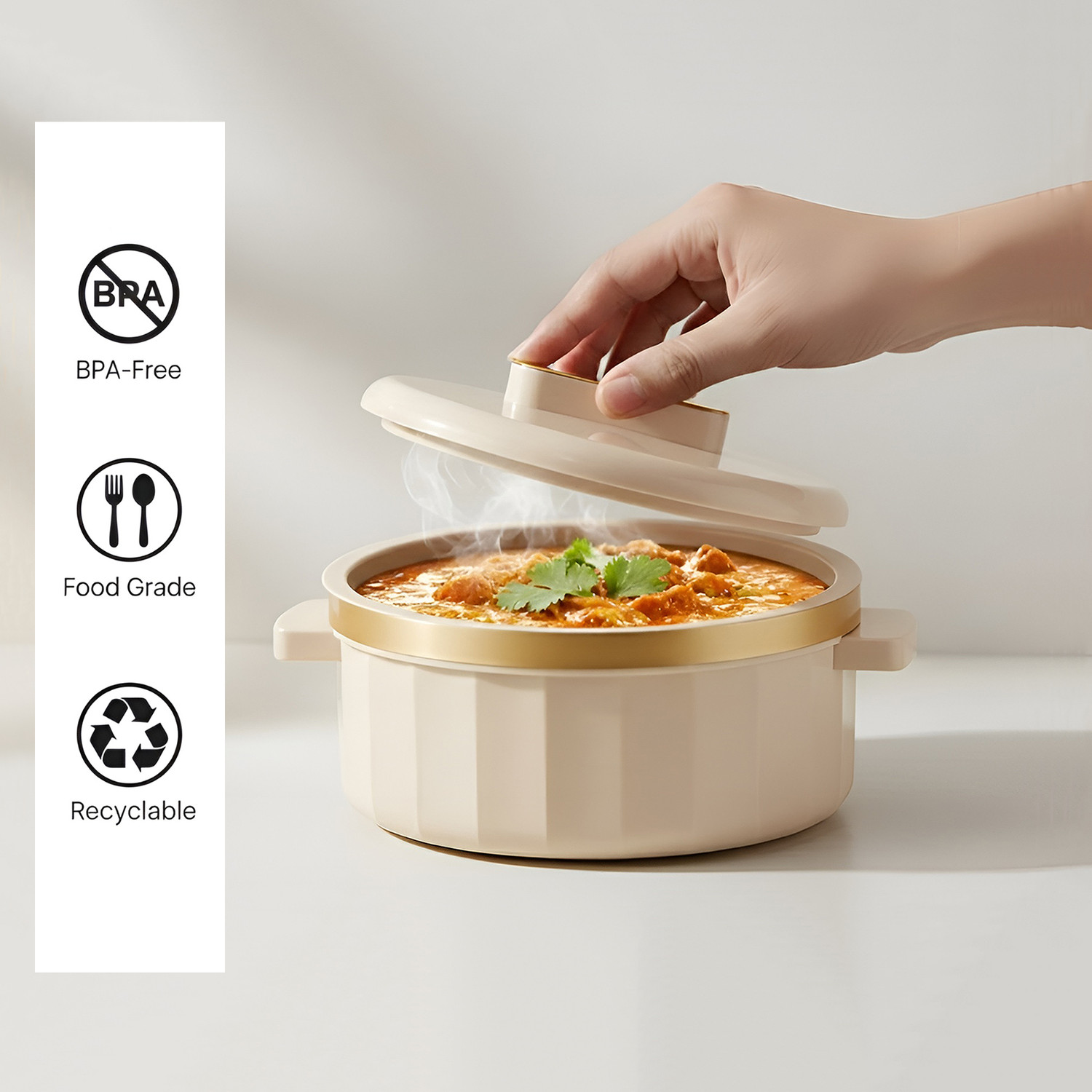 Image of MODWARE Mayora 1000ml Casserole, Hot Pot For Roti Thermoware Casserole