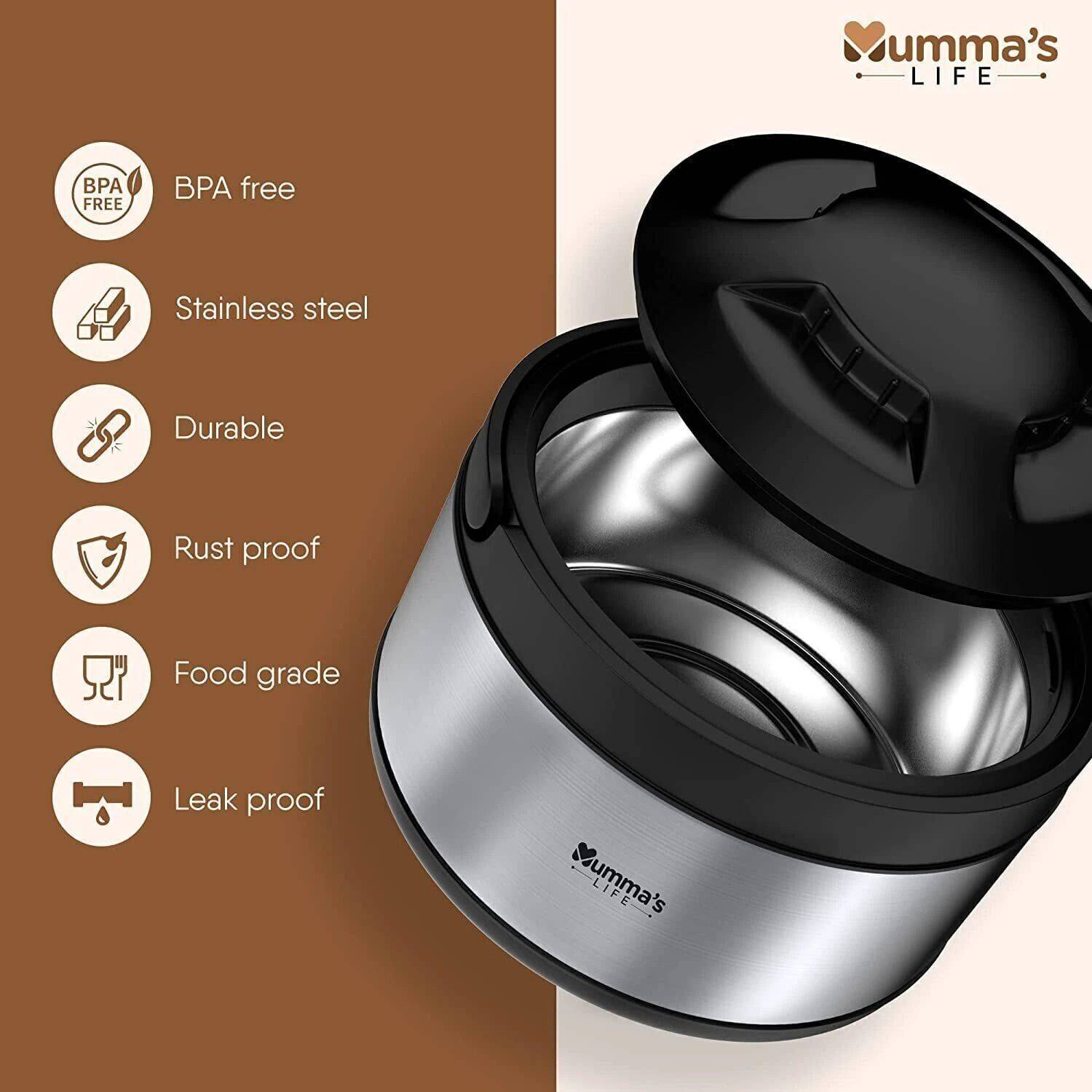 Mumma's LIFE 3-Piece Stainless Steel Casserole Set Pack of 3 - Image 4