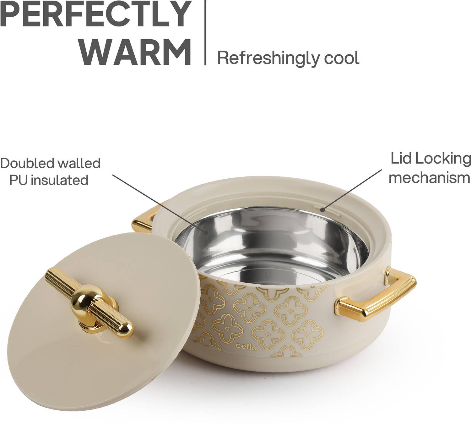 cello Jewel NX Inner Steel Insulated Hot Pot for Roti, Chapati