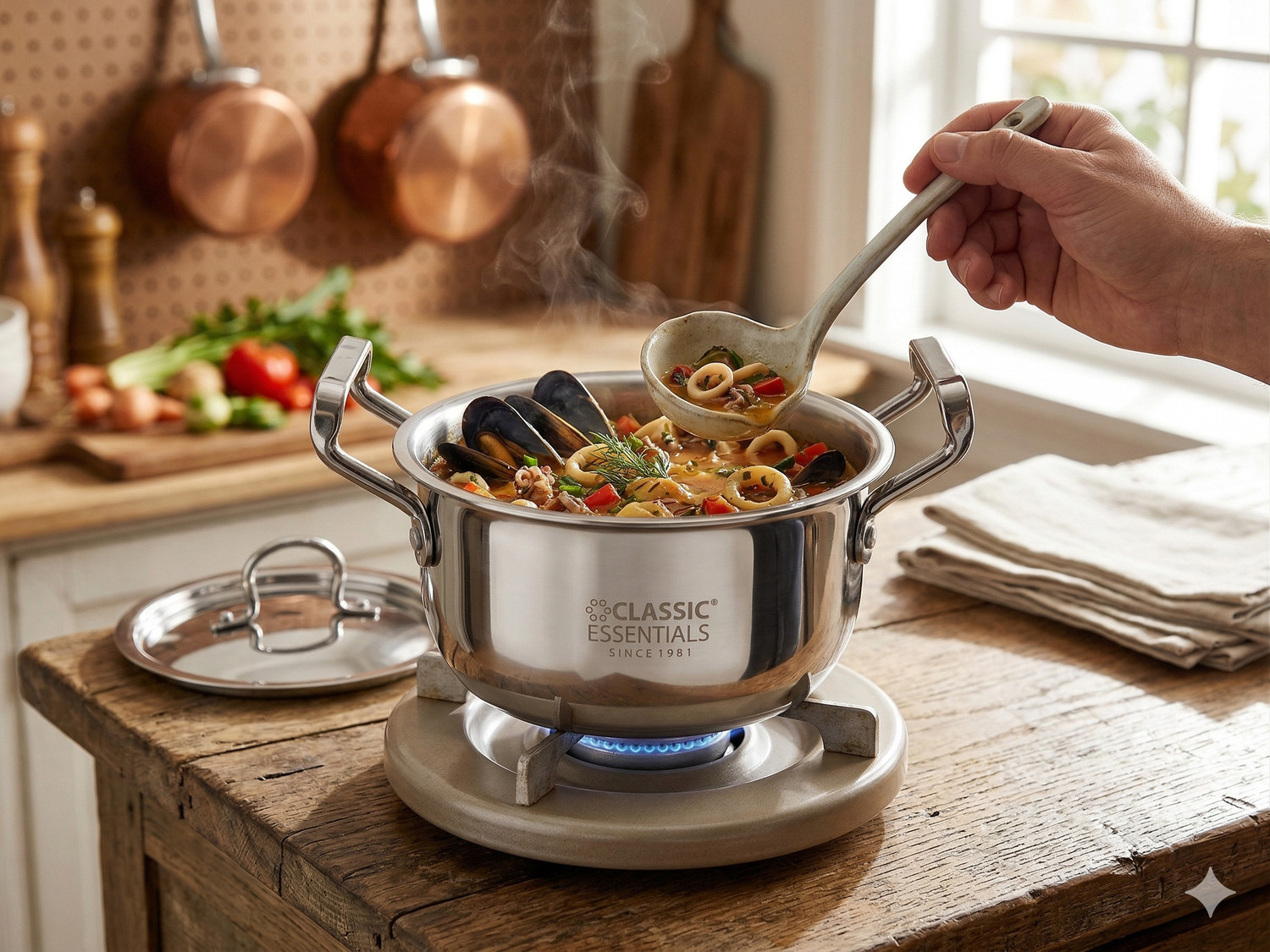 Image of Classic Essentials Bella Triply induction bottom Casserole, 16cm with Lid | Cook and Serve Casserole