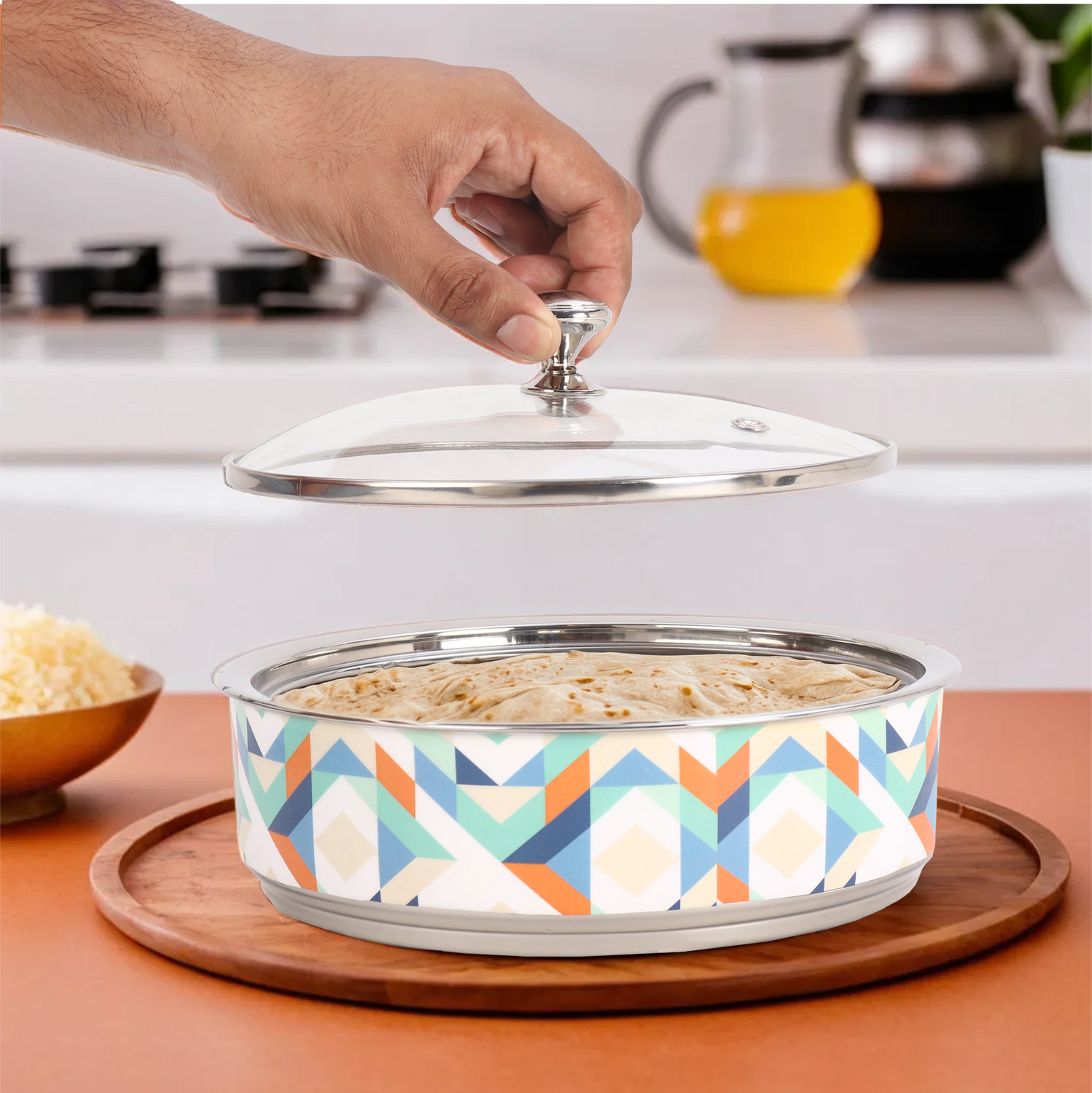 Image of The Better Home Stainless Steel Insulated Casserole For Roti| Roti Storage Box | Chapati Box Serve Casserole