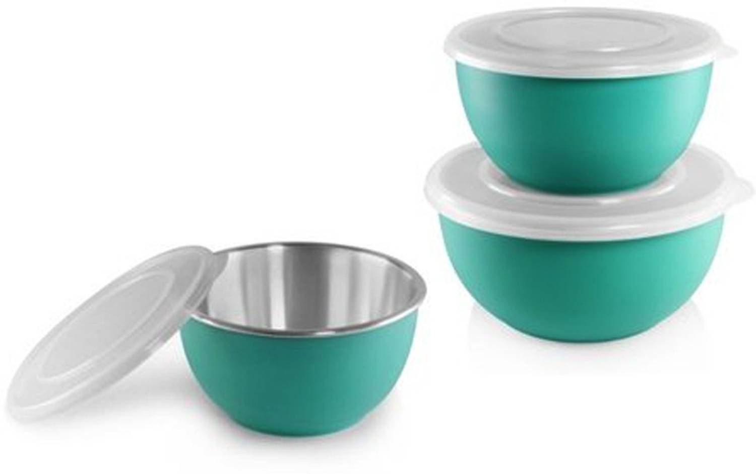 BlueBerry's Euro 3 Set Serving Bowl 1000ml/1500ml/2000ml Capacity Inner Stainless Steel Pack of 3 Serve Casserole Set